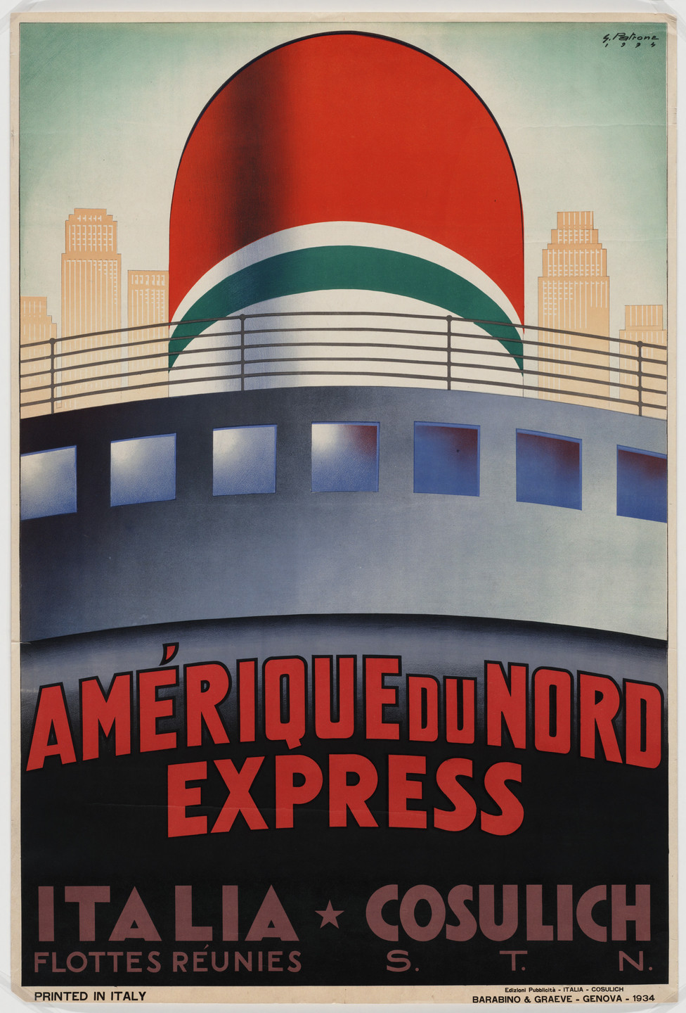 Giovanni Patrone. Amérique du Nord Express. 1934