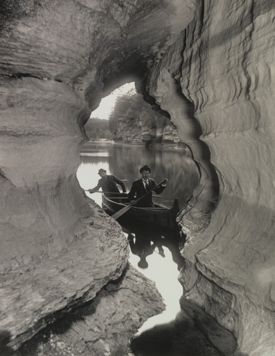 Canoeists in a Boat Cave, Wisconsin Dells