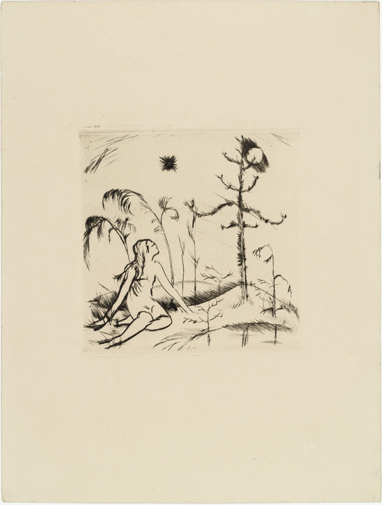 Kneeling Girl (Knieendes Mädchen) (plate, loose leaf) from the periodical Das Kunstblatt, vol. 1, no. 12 (Dec 1917)