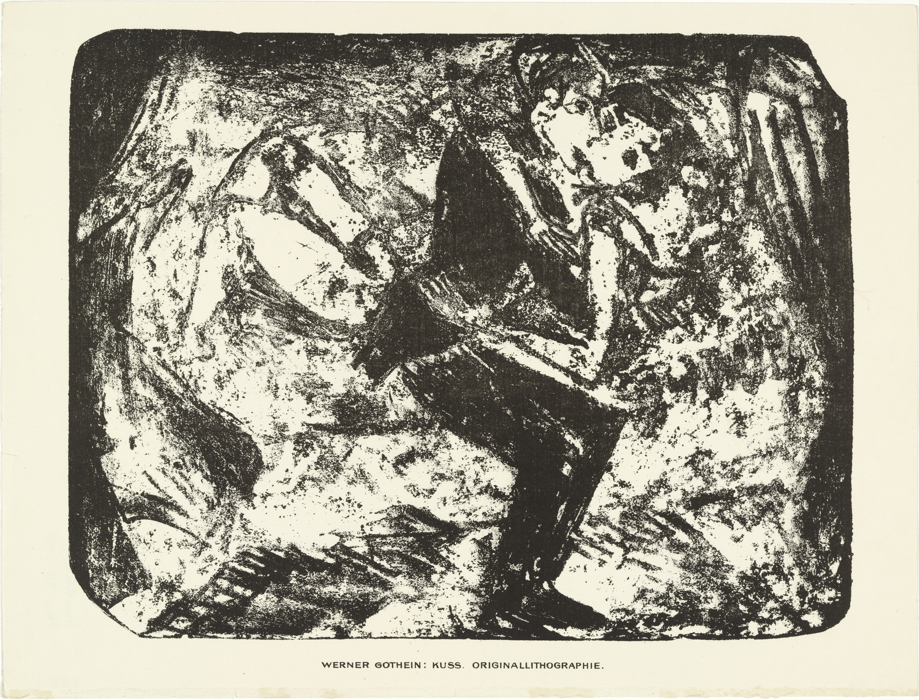 Werner Gothein. Kiss (Kuss) (plate, preceding p. 129) from the periodical Das Kunstblatt, vol. 2, no. 5 (May 1918). 1918
