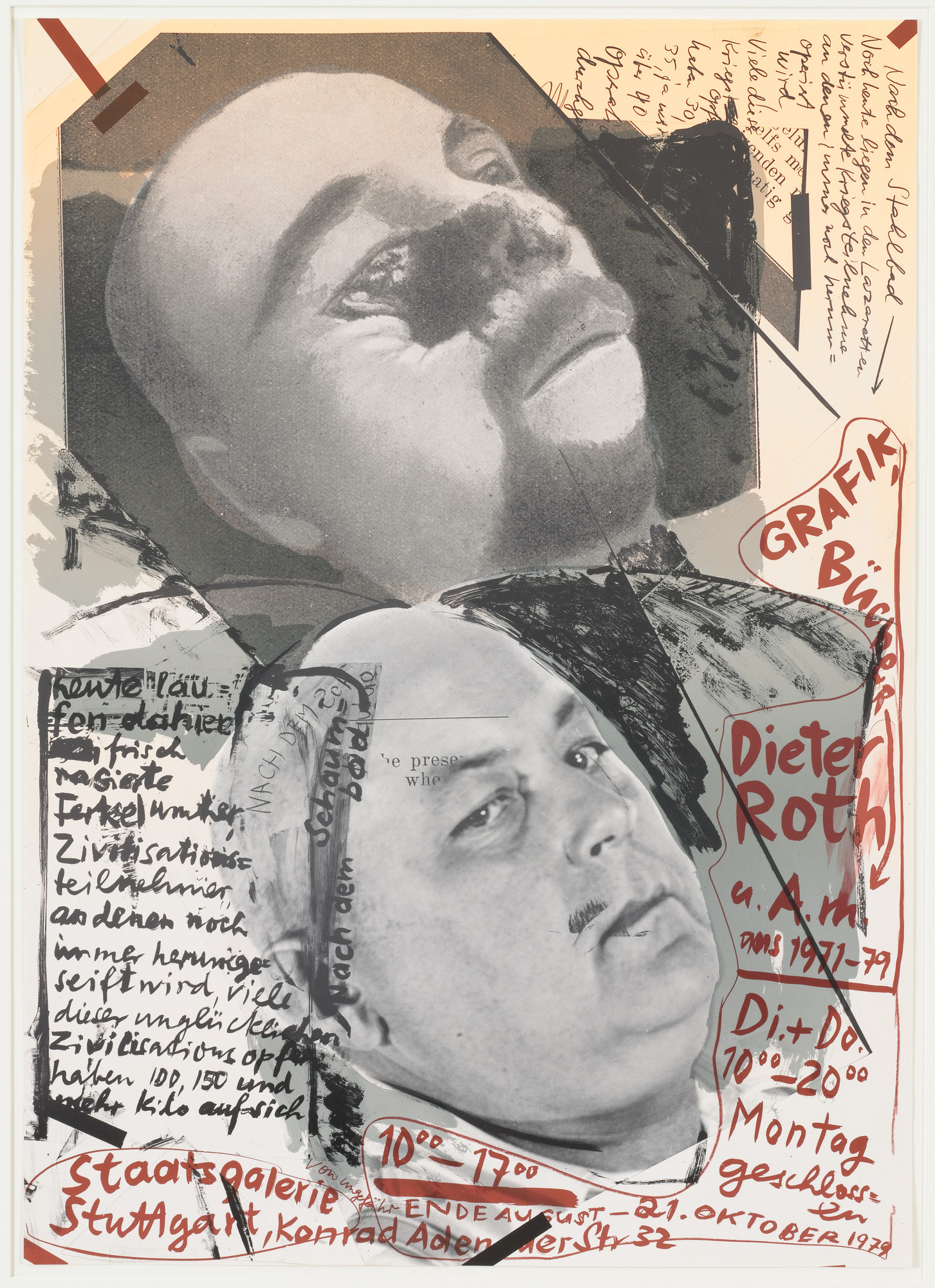 Dieter Roth. Poster for traveling exhibition D.R., Books and Graphics