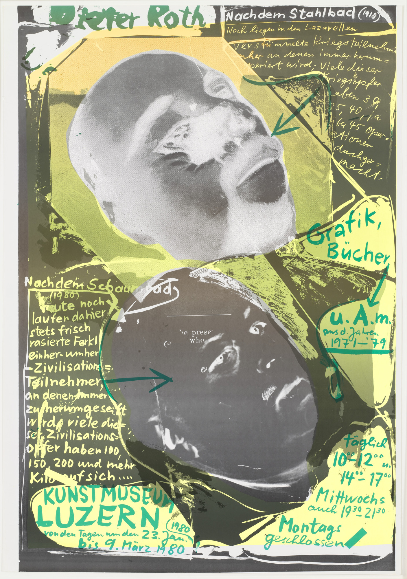 Dieter Roth. Poster for traveling exhibition D.R., Books and Graphics
