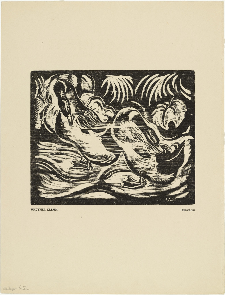 Ducks (Enten) (plate, preceding p. 129) from the periodical Das Kunstblatt, vol. 1, no. 5 (May 1917)