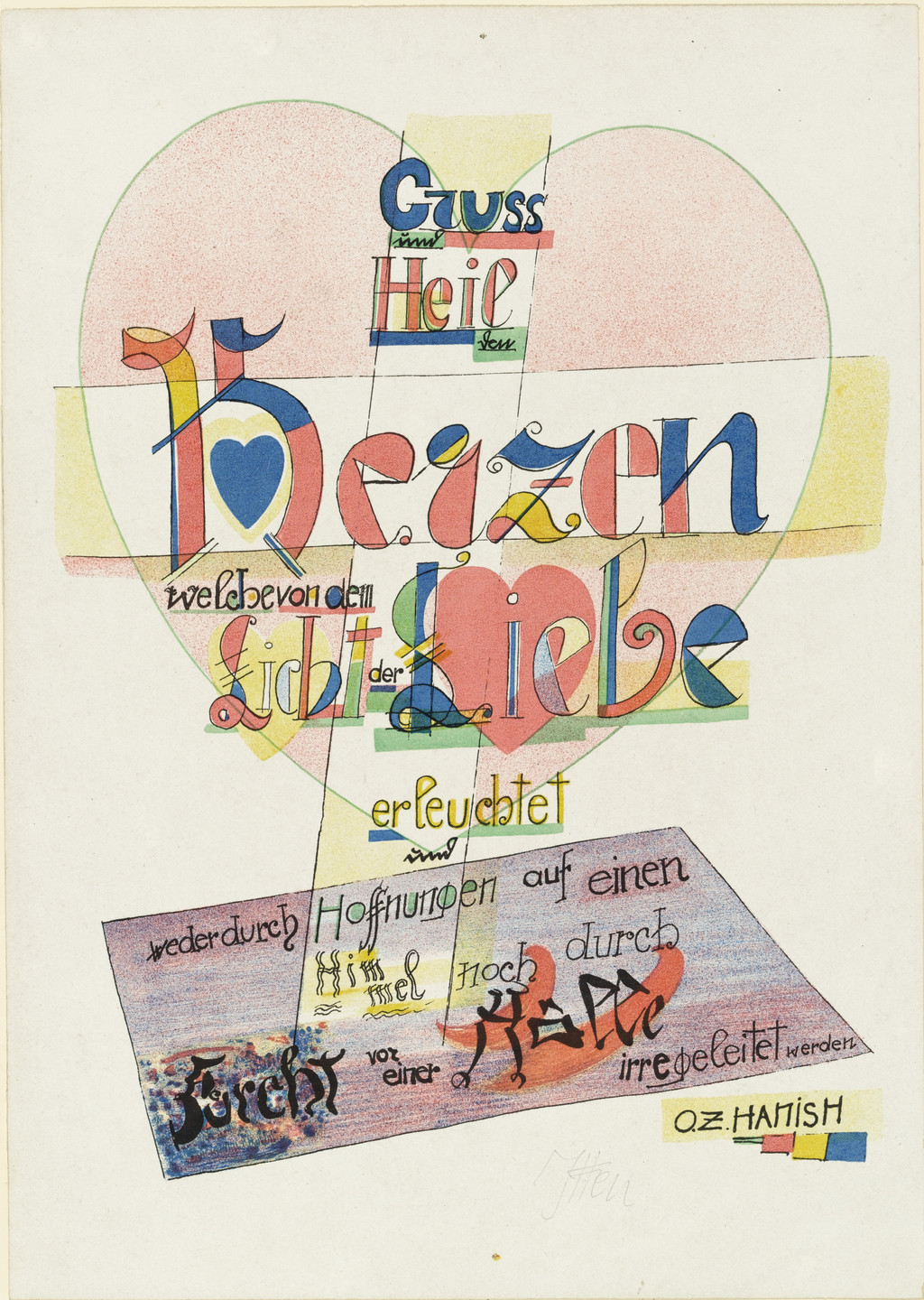 Johannes Itten. Saying (Spruch) from the portfolio New European Graphics, 1st Portfolio: Masters of the State Bauhaus, Weimar, 1921 (Neue europäische Graphik, 1. Mappe: Meister des Staatlichen Bauhauses in Weimar, 1921). 1921