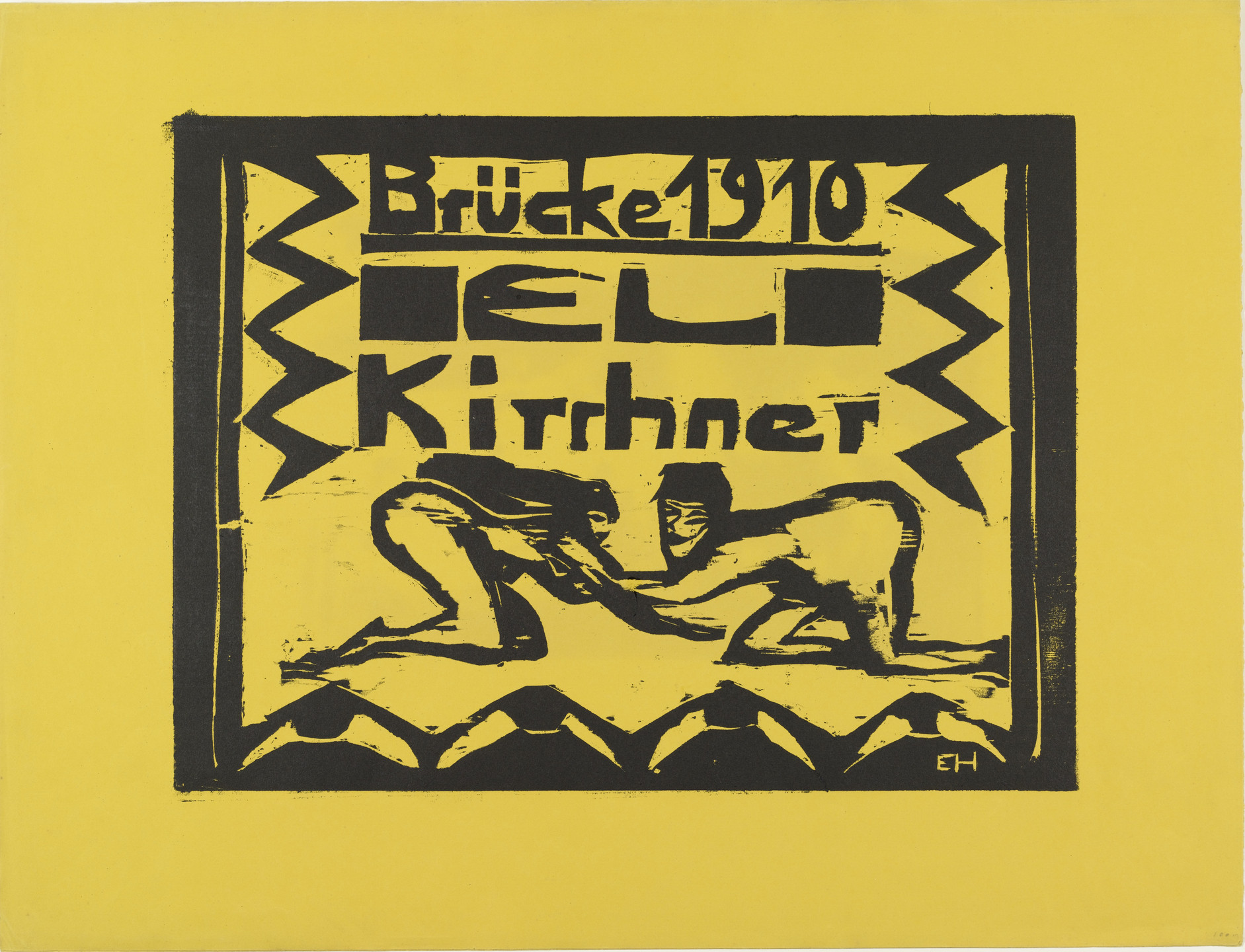 Erich Heckel. Kneeling Nudes (Kniende Akte) from Brücke 1910. 1910