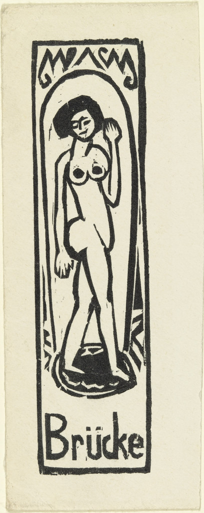 Standing Nude, Signet of the Brücke Artists' Group (Stehender Akt, Signet der Künstlergruppe Brücke)
