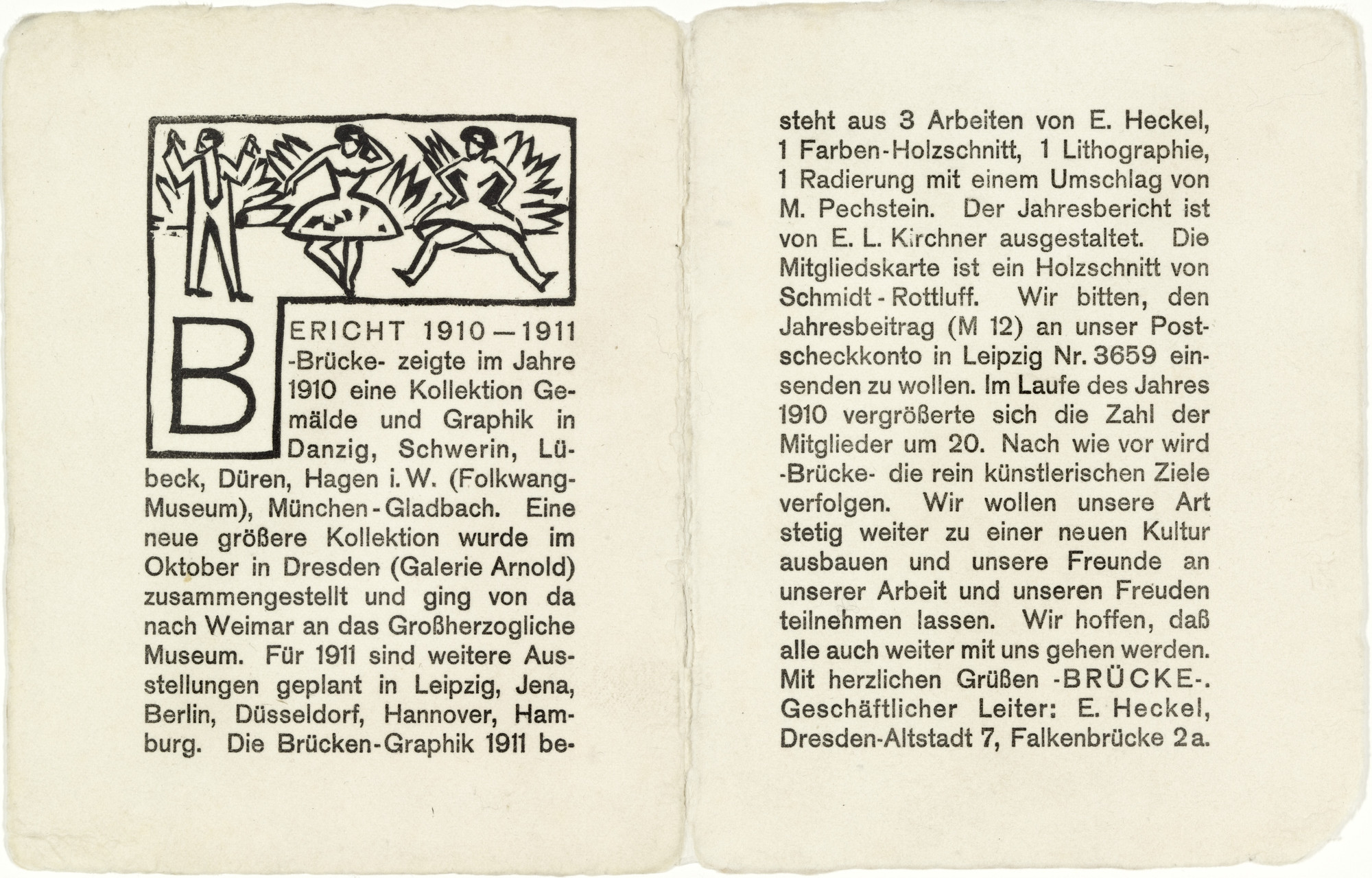 Ernst Ludwig Kirchner. Vignette for the Annual Report 1910-1911 of the Brücke Artists' Group