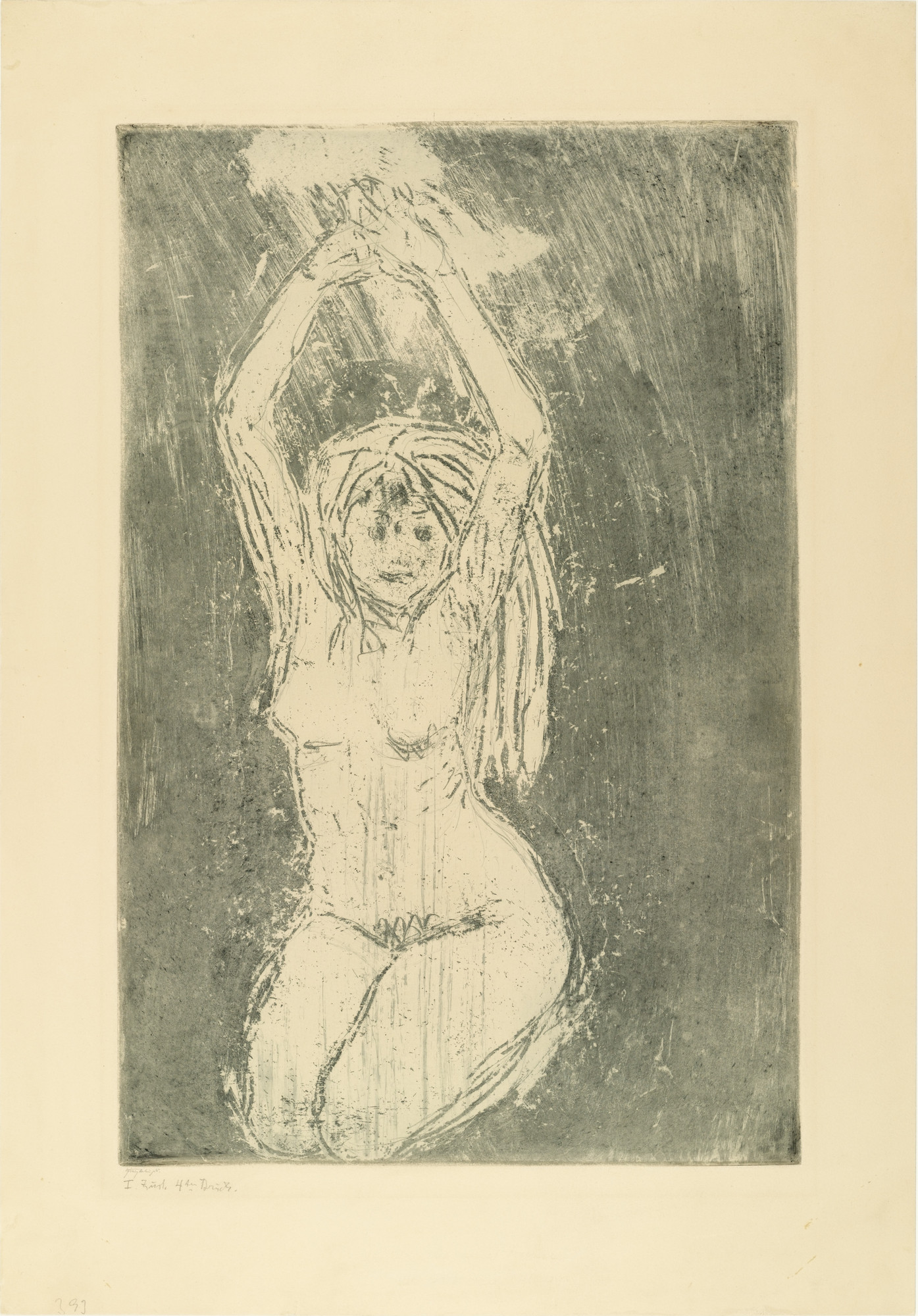Emil Nolde. Nude with Raised Arms (Akt mit erhobenen Armen)
