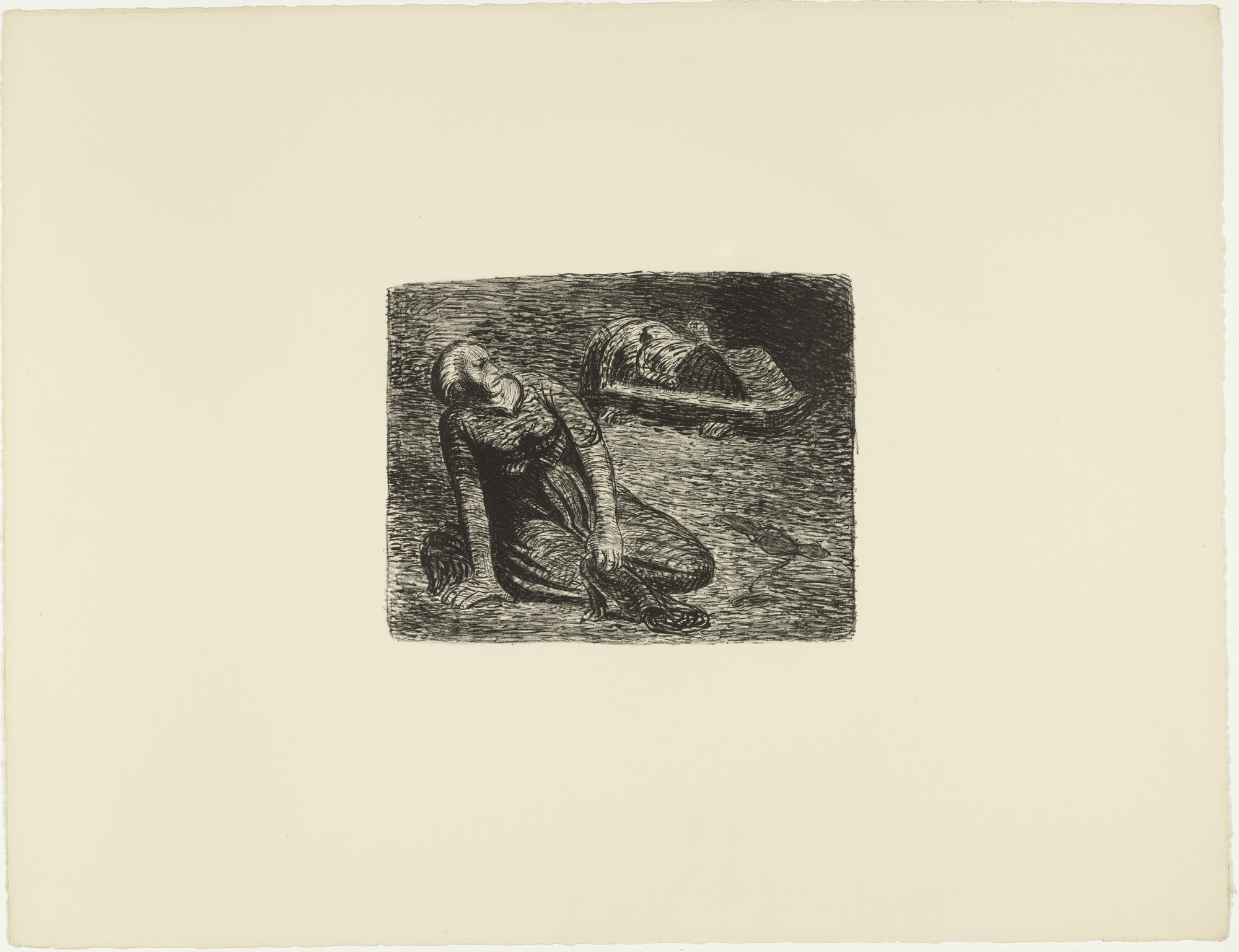 Ernst Barlach. The Bloodstain 2 (Der Blutflecken 2) from The Dead Day (Der tote Tag)