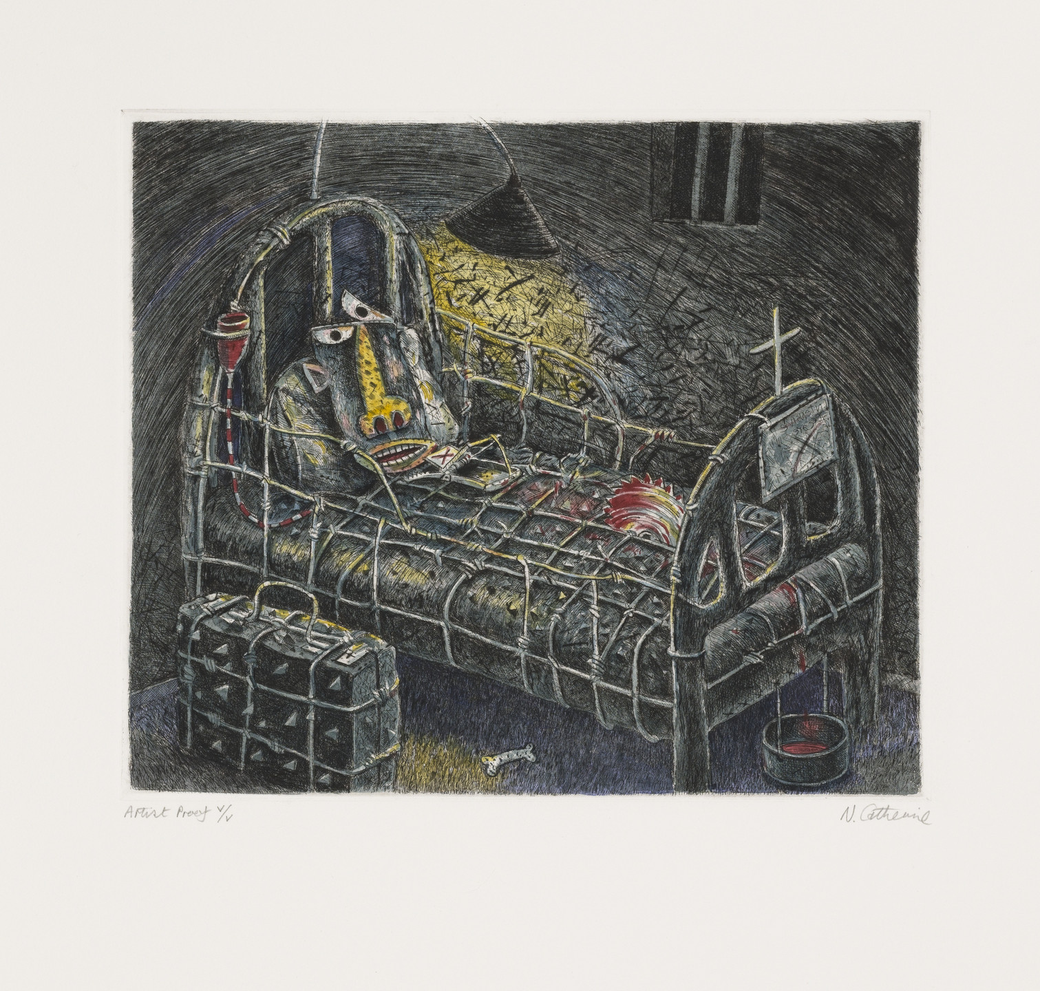 Norman Catherine. Intensive Care, Low Flying, Prototype, Psychoanalysed, Warlords and Witch Hunt from an untitled portfolio. 1988