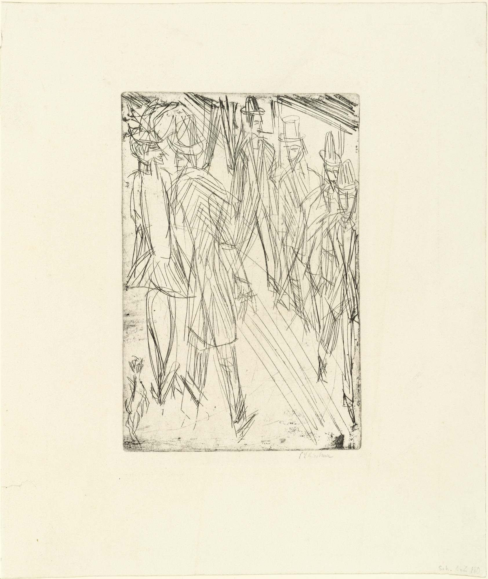 Ernst Ludwig Kirchner. Street Scene with Little Dog (Strassenszene