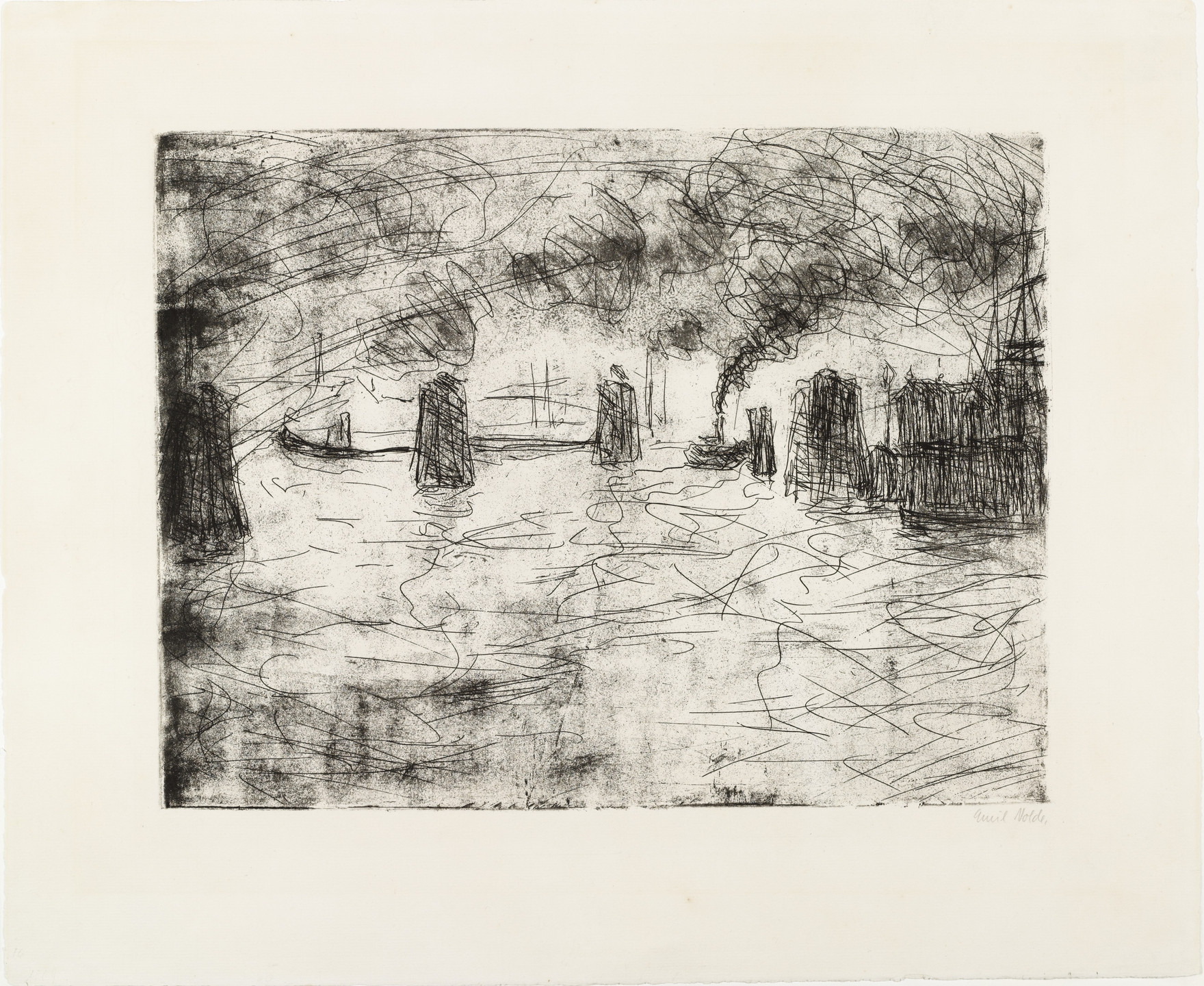 Emil Nolde. Hamburg, Mild Atmosphere (Hamburg, milde Stimmung). (1910)