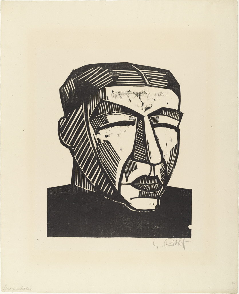 Mother (Mutter) from the portfolio Ten Woodcuts by Schmidt-Rottluff (Zehn Holzschnitte von Schmidt-Rottluff)