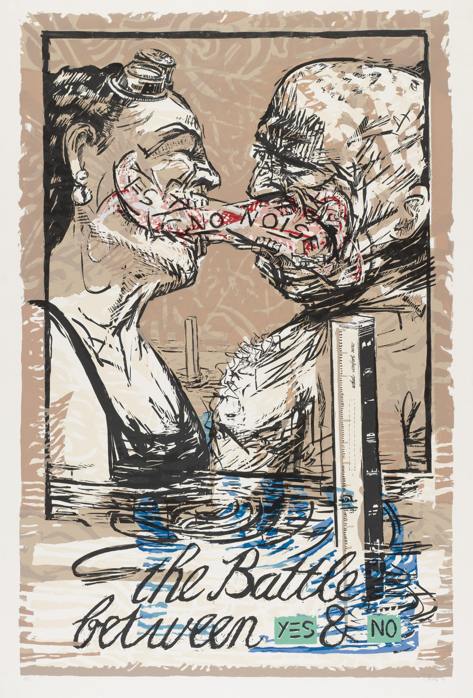 William Kentridge. The Battle Between Yes and No. 1989