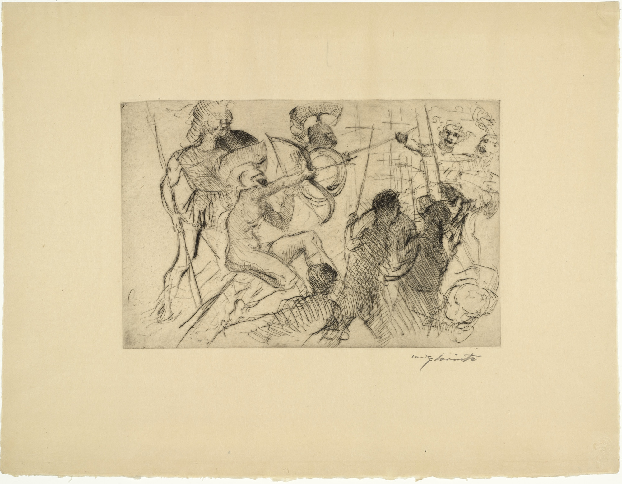 Lovis Corinth. Variant of Odysseus and the Suitor from Classical Legends