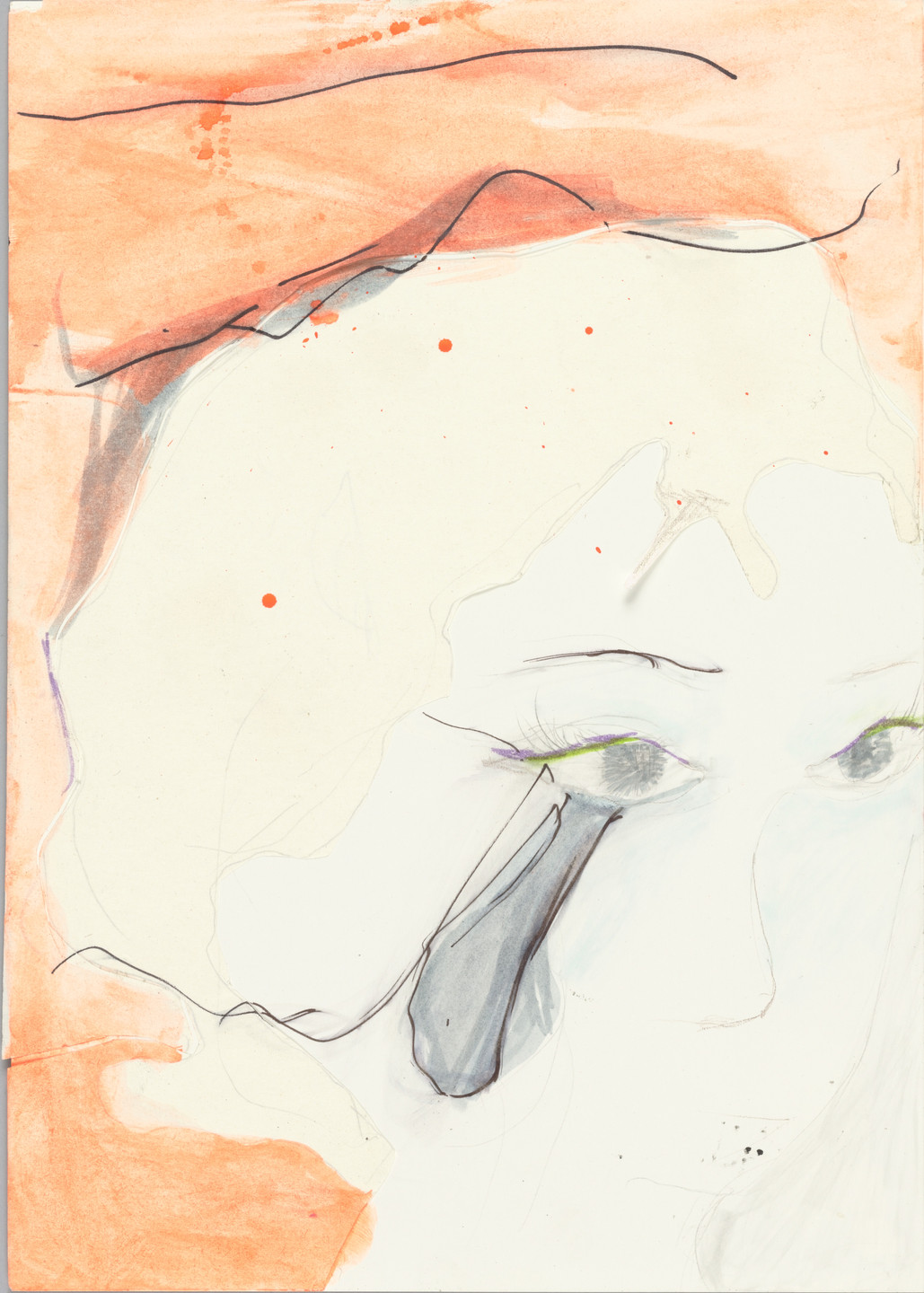 Andro Wekua. Untitled (Woman with Tear). 2003