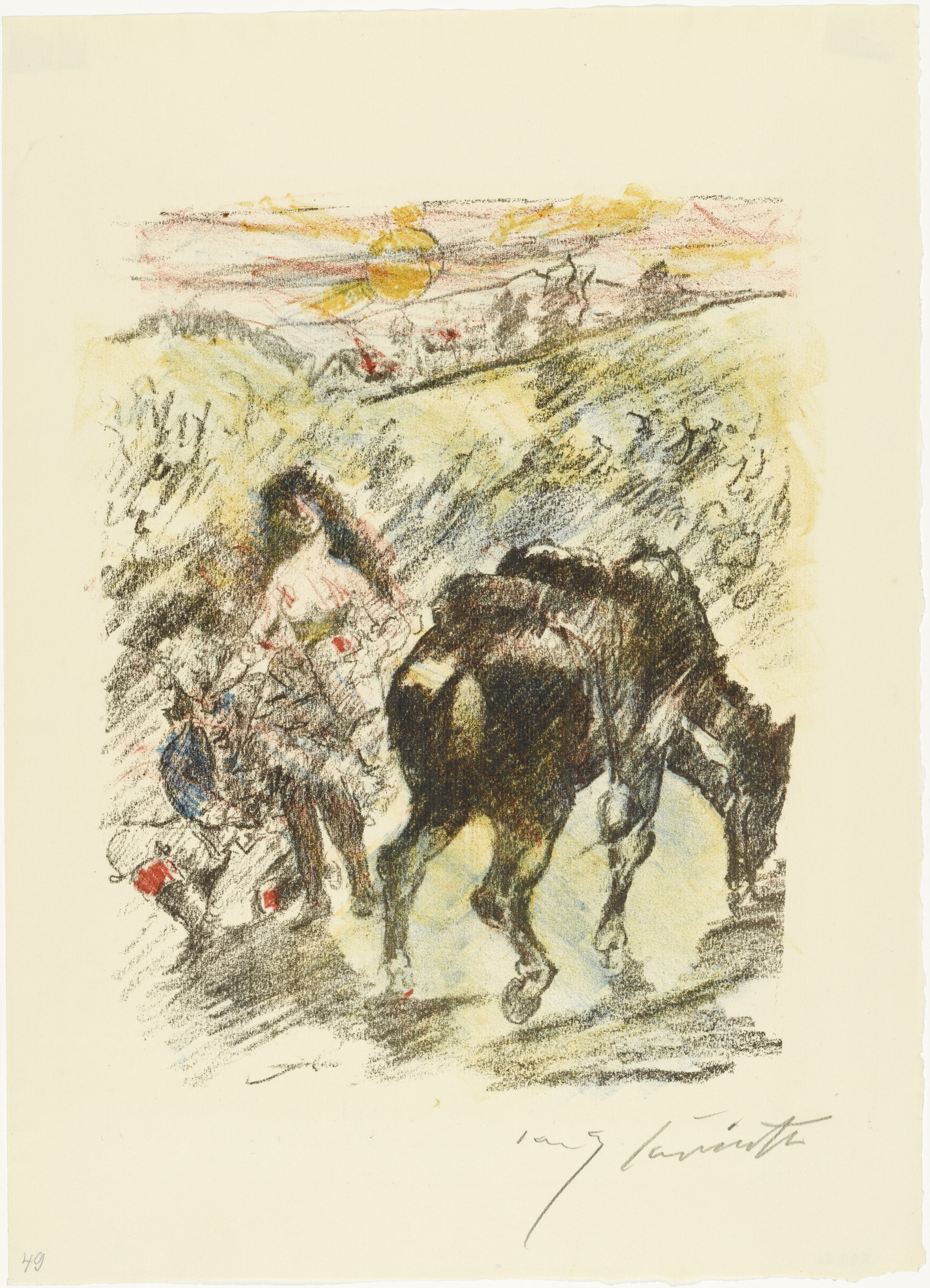 Lovis Corinth. Aline Gives the Thirsty Hunter a Drink from The Queen of Golconda