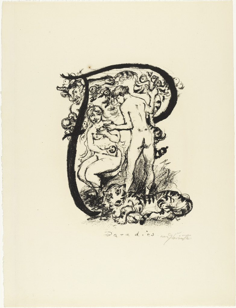 Letter P (Buchstabe P) from the illustrated book in portfolio form The ABCs (Das ABC)