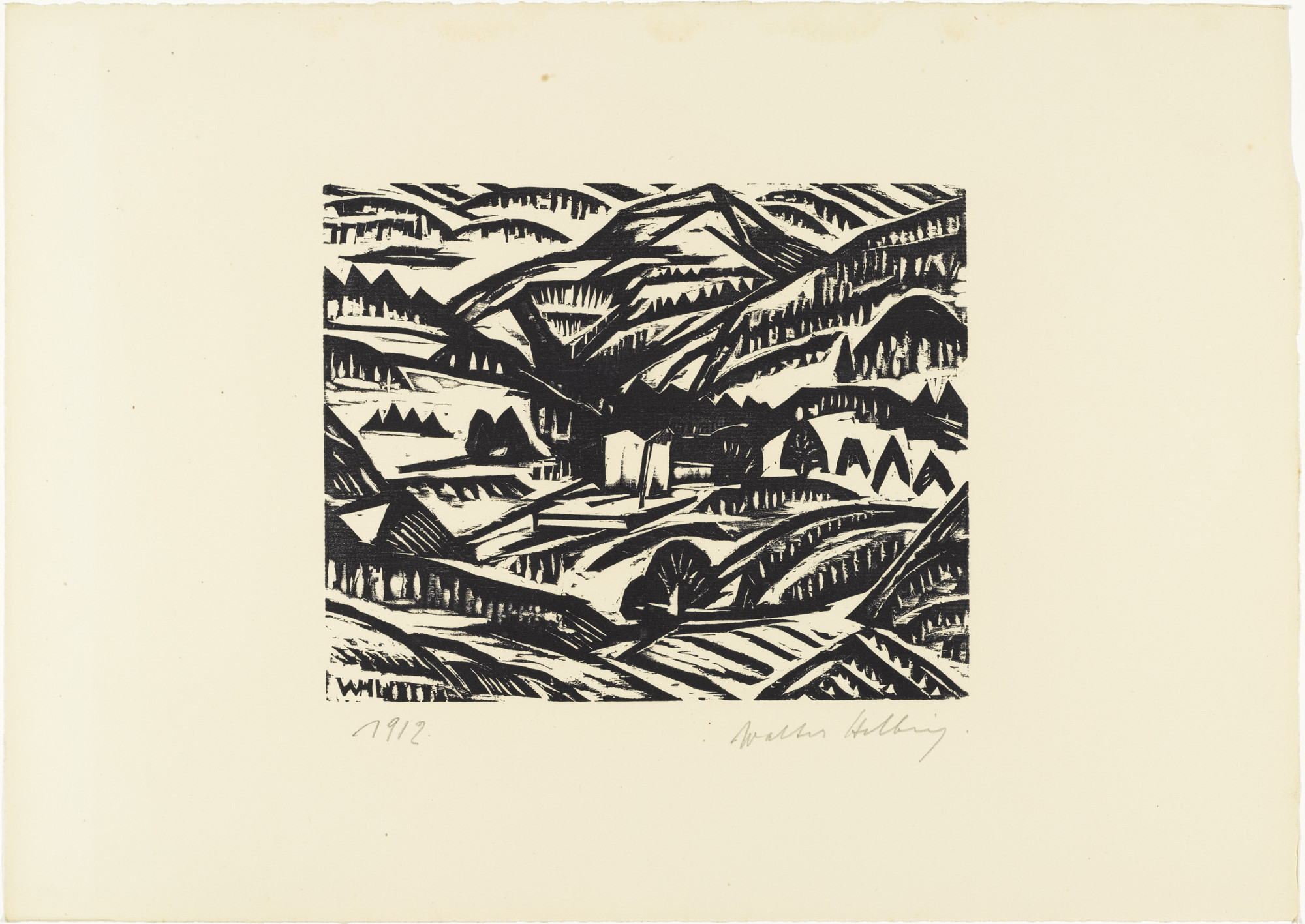 Walter Helbig. Landscape (Landschaft) from 16 Woodcuts (16 Holzschnitte). 1912, published 1926