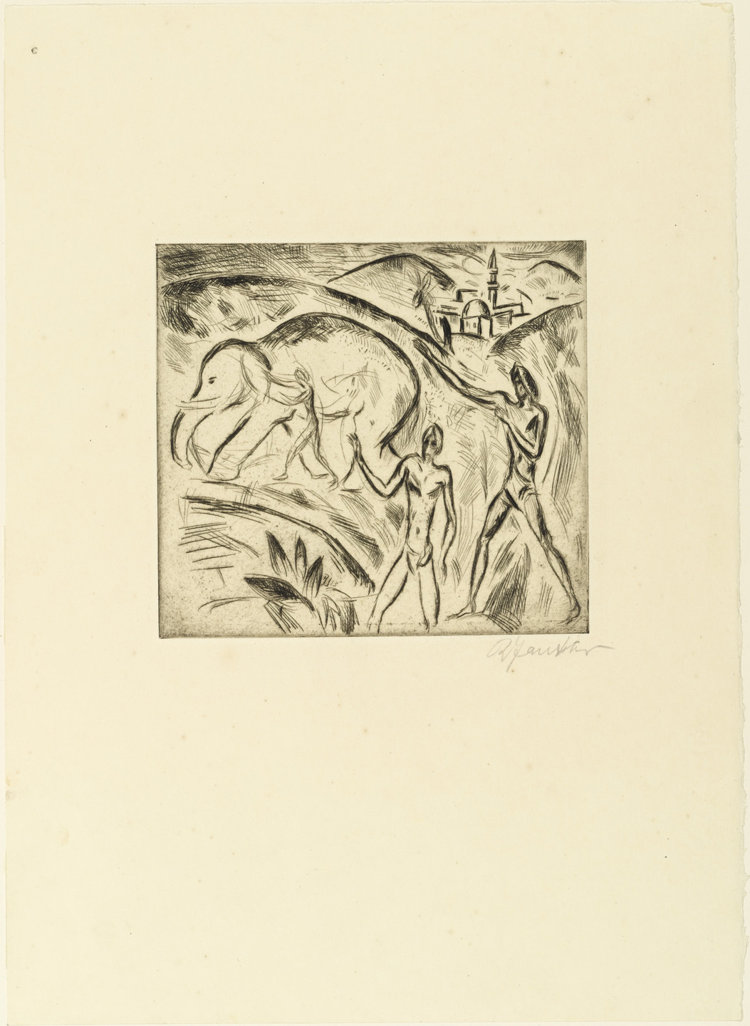 Richard Janthur. Elephant Trainers (Elefantentrainer). 1913