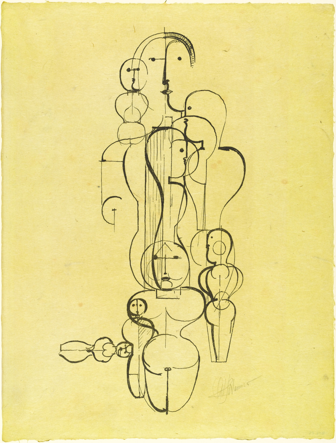Oskar Schlemmer. Concentric Group: Figure Plan K1 (Konzentrische Gruppe: Figurenplan K) from the portfolio New European Graphics, 1st Portfolio: Masters of the State Bauhaus, Weimar (Neue europäische Graphik, 1. Mappe: Meister des Staatlichen Bauhauses in Weimar). (1921)
