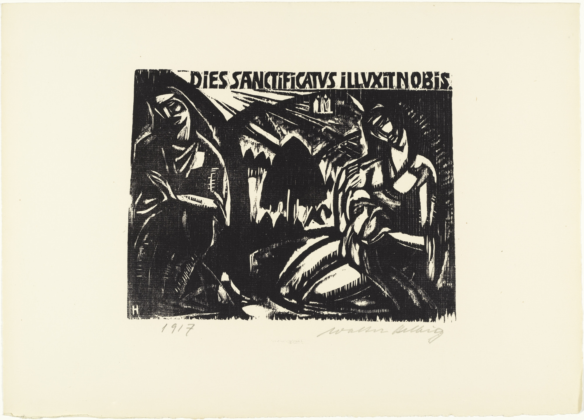 Walter Helbig. Annunciation (III.) (Verkündigung (Ill.)) from 16 Woodcuts (16 Holzschnitte). 1917, published 1926