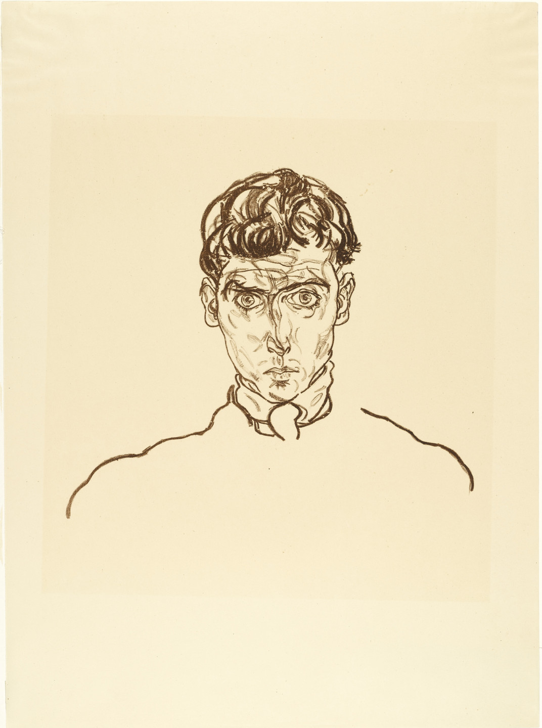 Egon Schiele. Portrait of Paris von Gütersloh (Bildnis Paris von Gütersloh) from The Graphic Work of Egon Schiele (Das Graphische Werk von Egon Schiele). 1918, published 1922