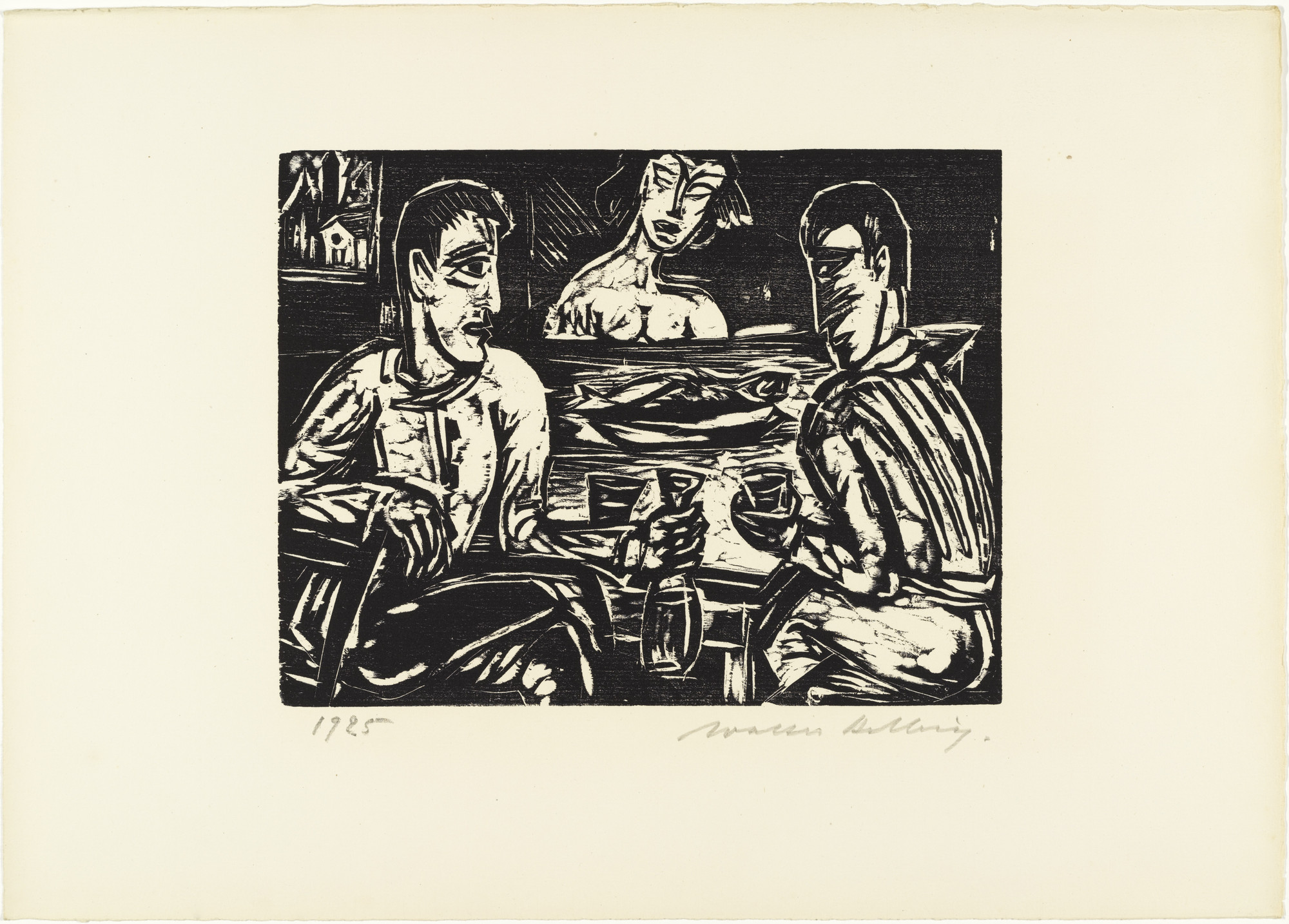 Walter Helbig. Drunkards (Die Trinker) from 16 Woodcuts (16 Holzschnitte)