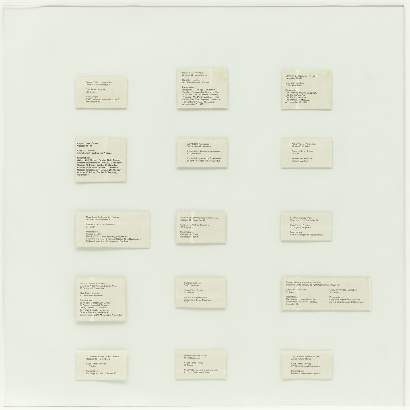 Joseph Kosuth. Exhibition Art &amp; Project. 1969