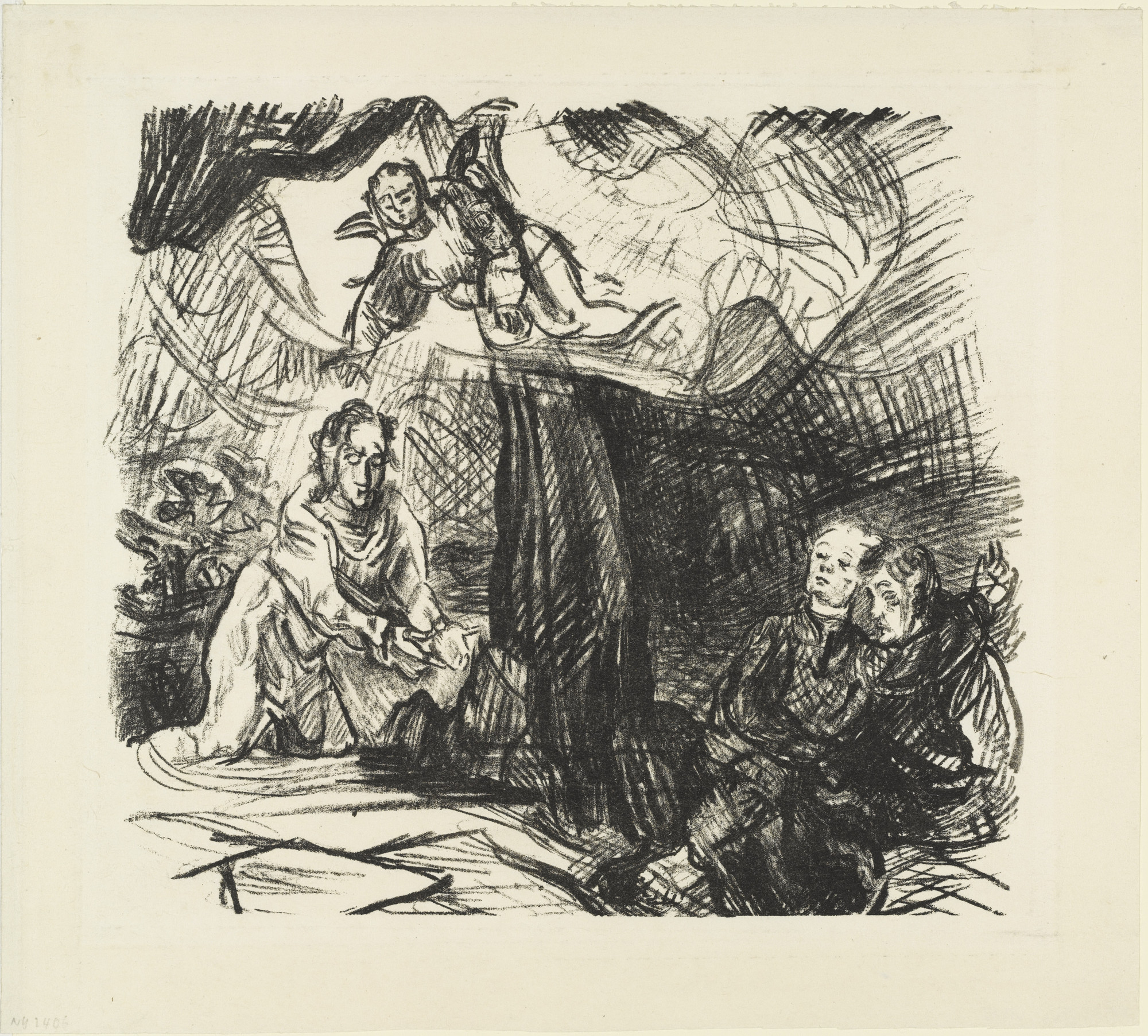 Oskar Kokoschka. Christ on the Mount of Olives (Christus am Ölberg) from the series The Passion (Die Passion)