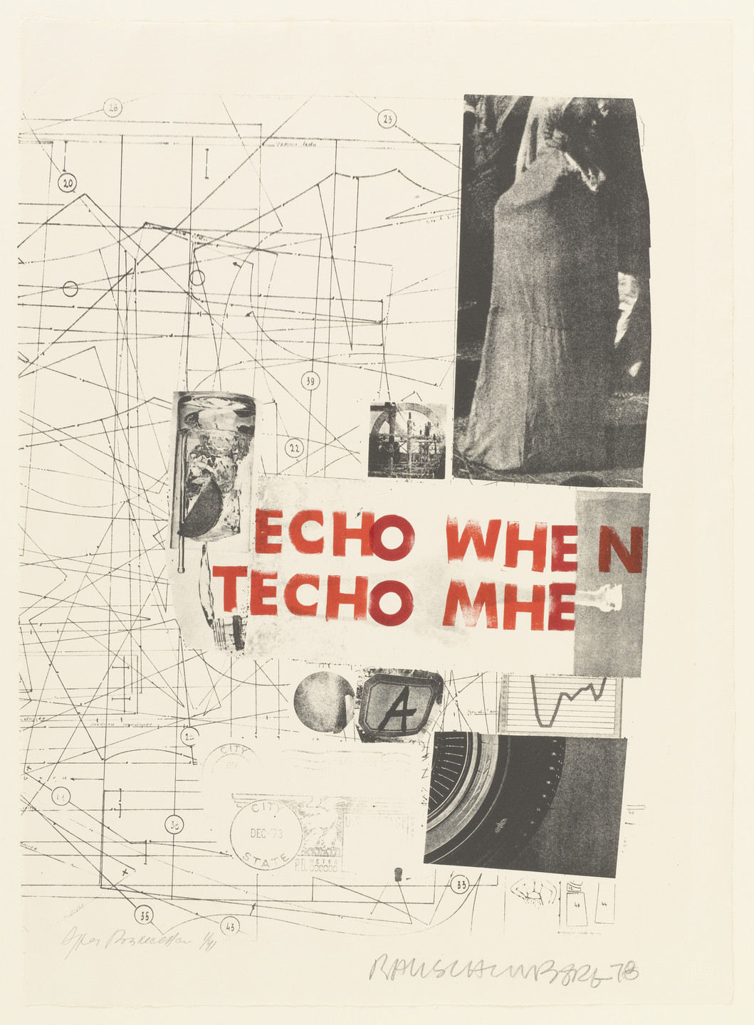 Robert Rauschenberg, Andrei Voznesensky. Echo When. 1978
