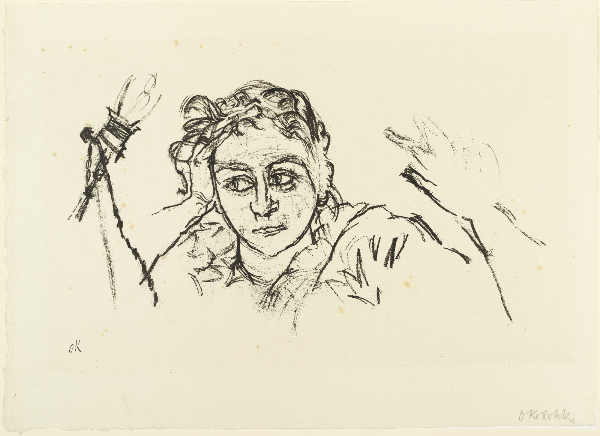 Oskar Kokoschka. The Clear Face (Das reine Gesicht) (plate 12) from The Bound Columbus (Der gefesselte Columbus)