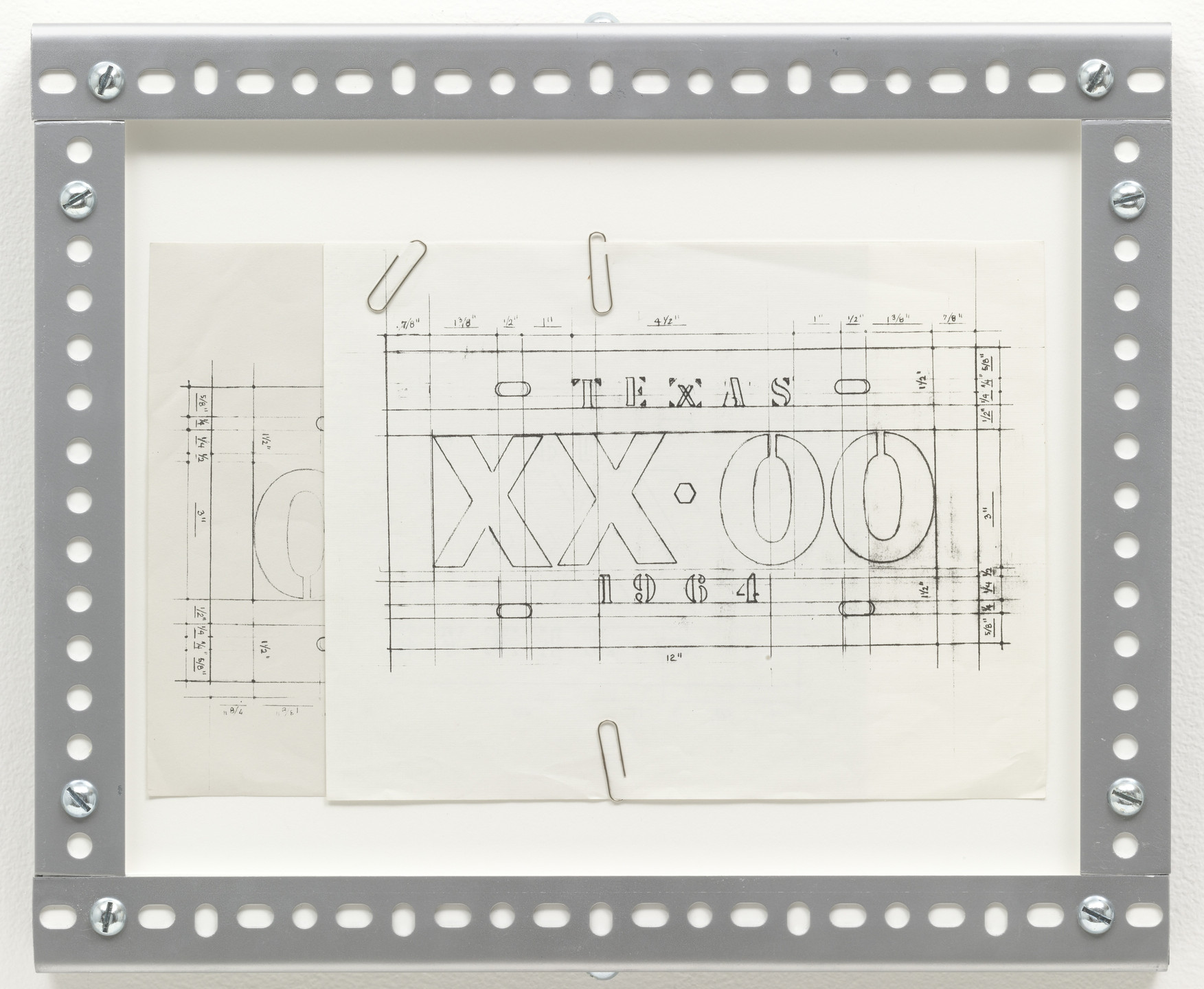 Cady Noland. Untitled (License Plate Drawing). 1988