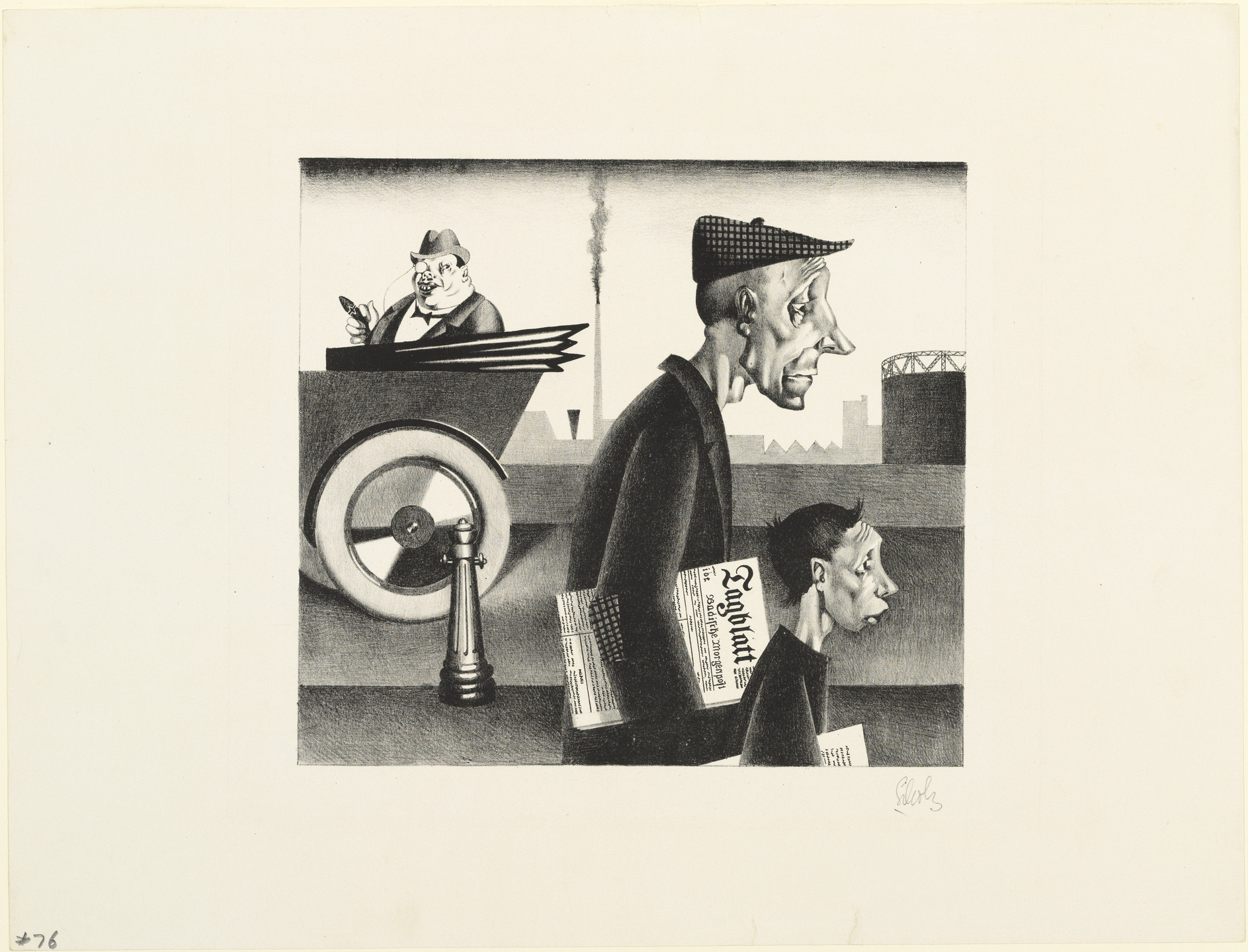 Georg Scholz. Newspaper Carrier (Zeitungsträger) from the periodical in portfolio form Die Schaffenden, vol. 4, no. 4. 1921, published 1923