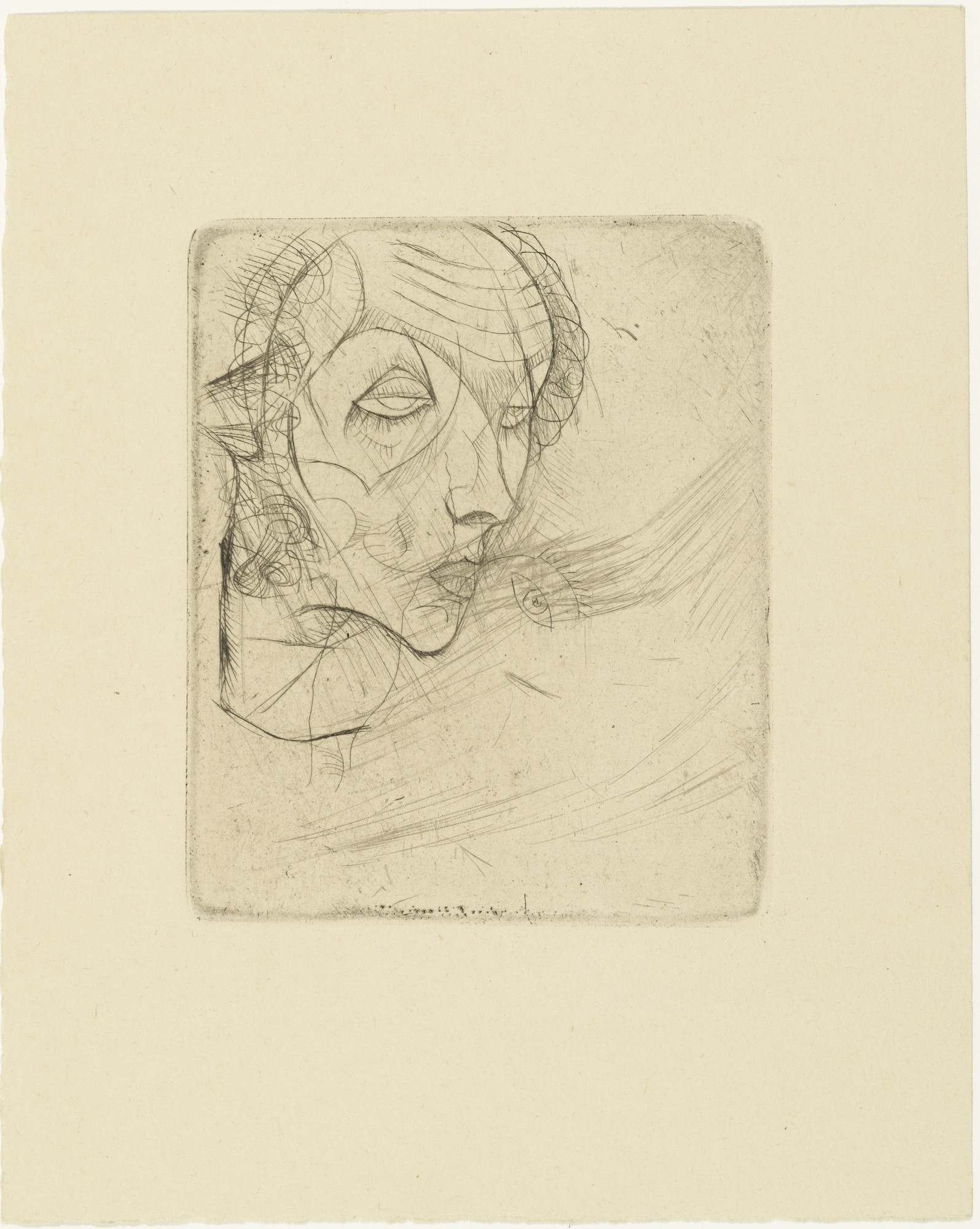 Egon Schiele. Self-Portrait from The Graphic Work of Egon Schiele