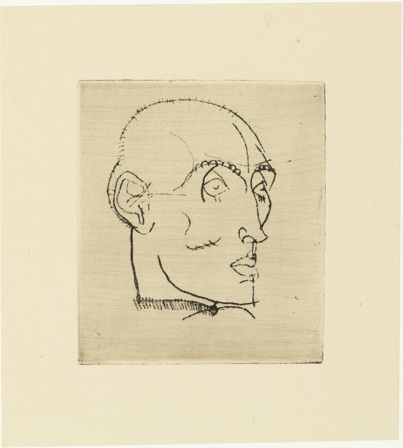 Egon Schiele. Portrait of a Man (Männliches Bildnis) from The Graphic Work of Egon Schiele (Das Graphische Werk von Egon Schiele). 1914, published 1922