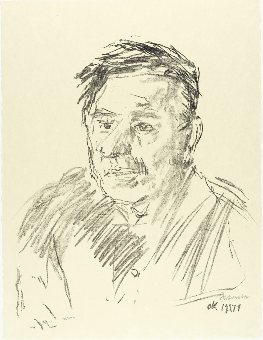 Oskar Kokoschka. _Teddy Kolleck Mayor of Jerusalem _ (plate 6) from Jerusalem Faces. (1973-1974, executed 1973)