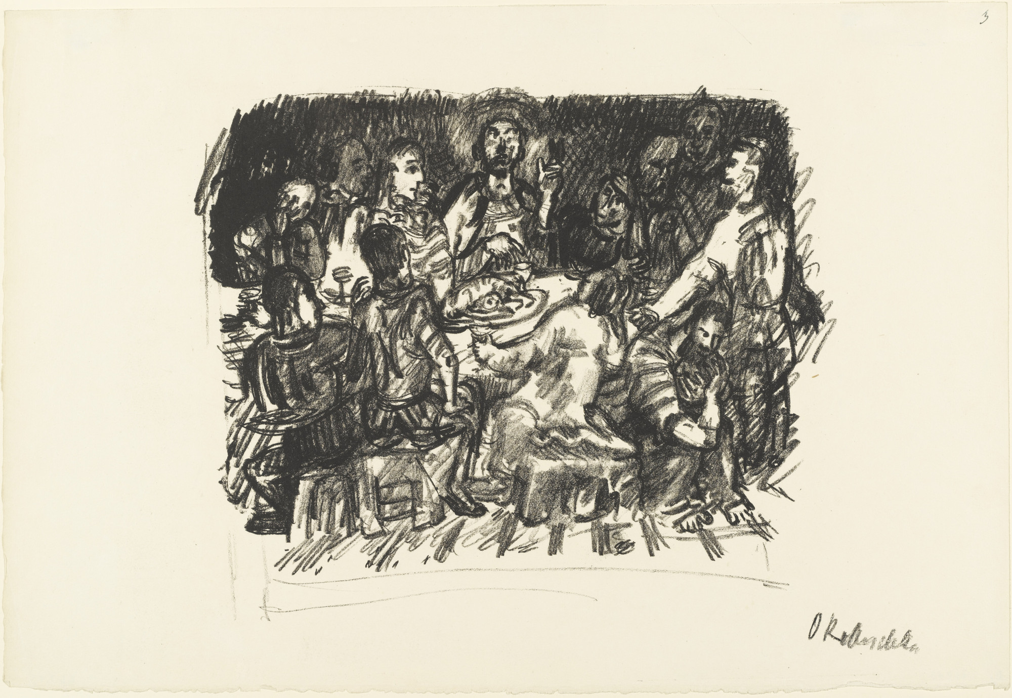Oskar Kokoschka. The Last Supper (Das Abendmahl) from the series The Passion (Die Passion)