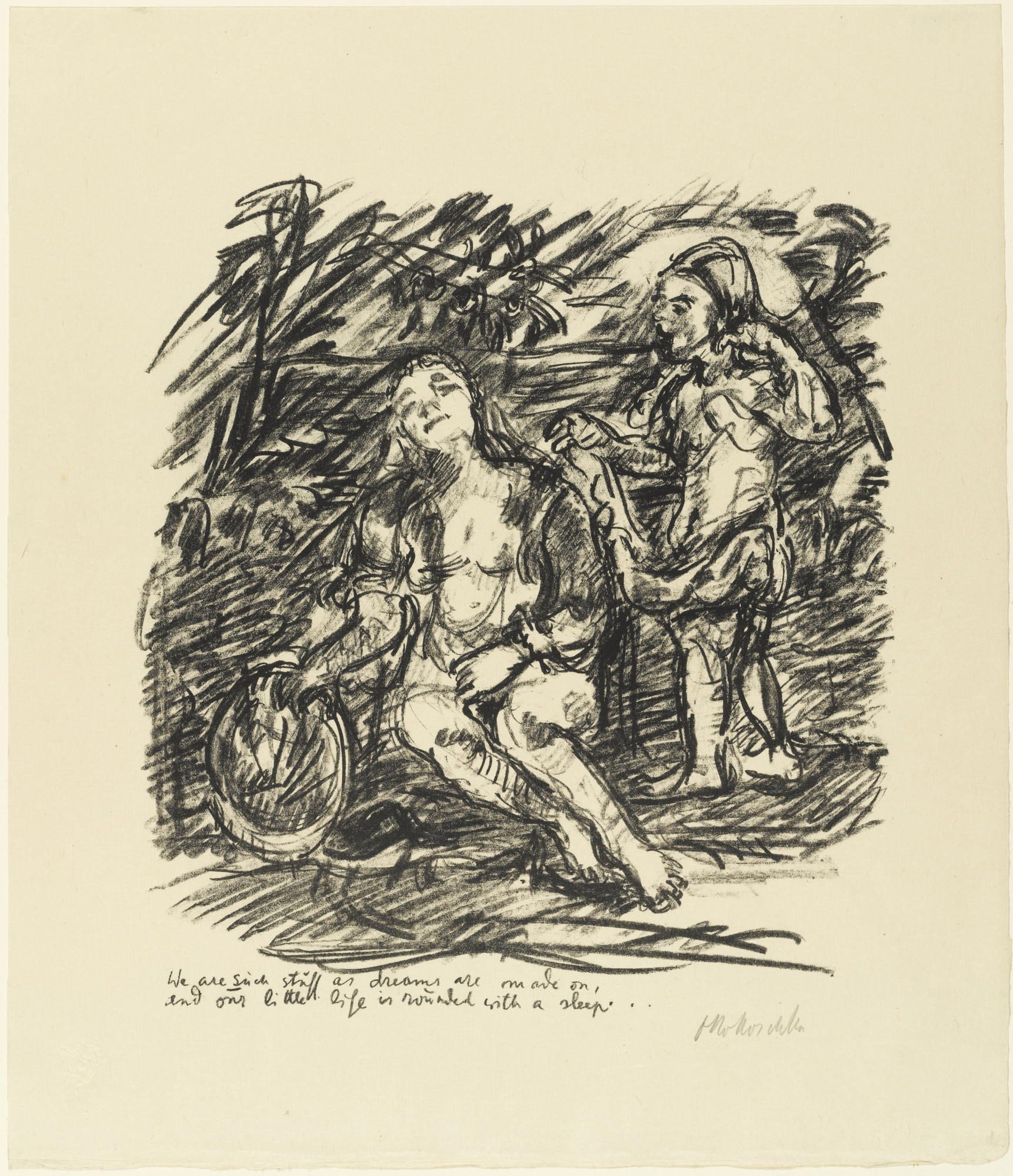 Oskar Kokoschka. The Dream (Der Traum) from the portfolio Shakespeare-Visions (Shakespeare-Visionen)