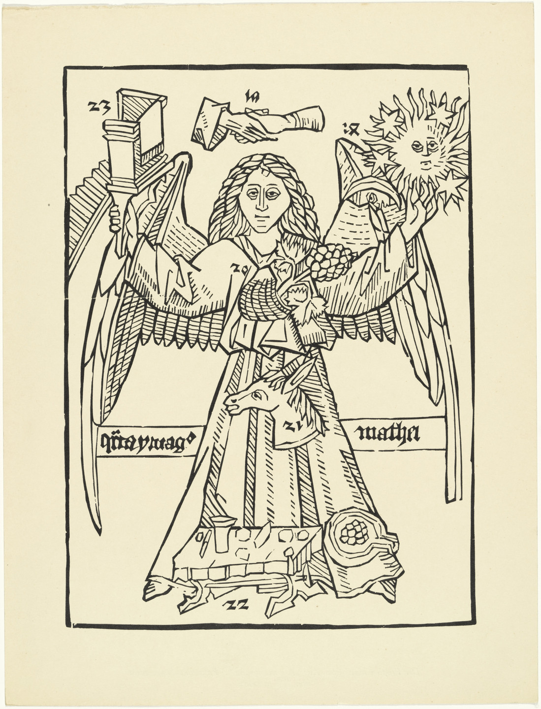 Hannah Höch. The Prophet Matthew (Der Prophet Matthäus) plate from the periodical Das Kunstblatt, vol. 1, no. 4. 1917