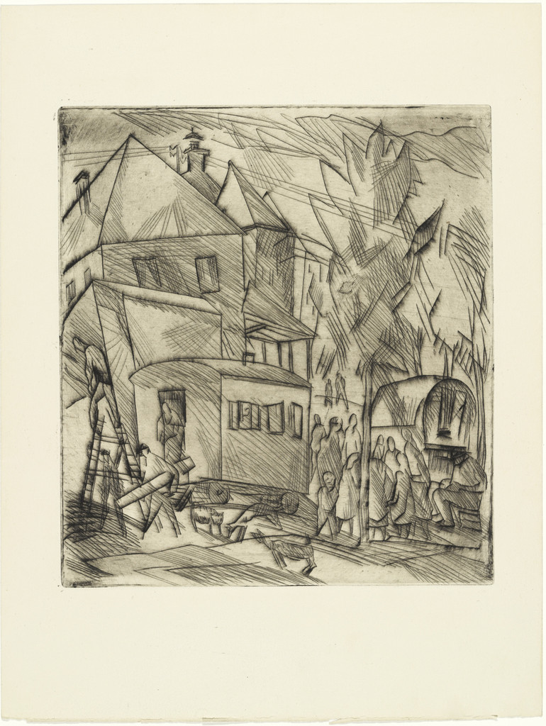 Traveling Circus (Wanderzirkus) (plate, loose leaf) from the periodical Das Kunstblatt, vol. 2, no. 12 (Dec 1918)