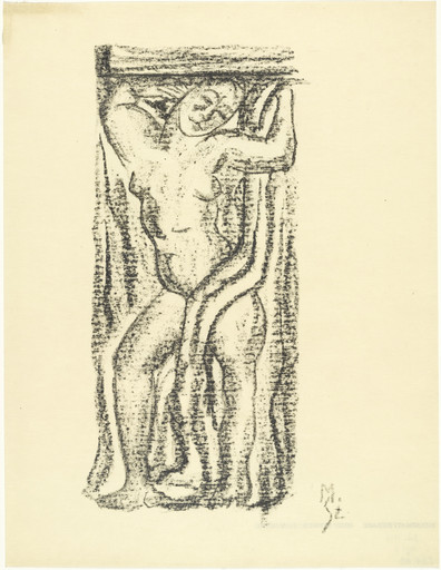 Caryatid (plate, loose leaf) from the periodical Das Kunstblatt, vol. 1, no. 7 (Jul 1917)