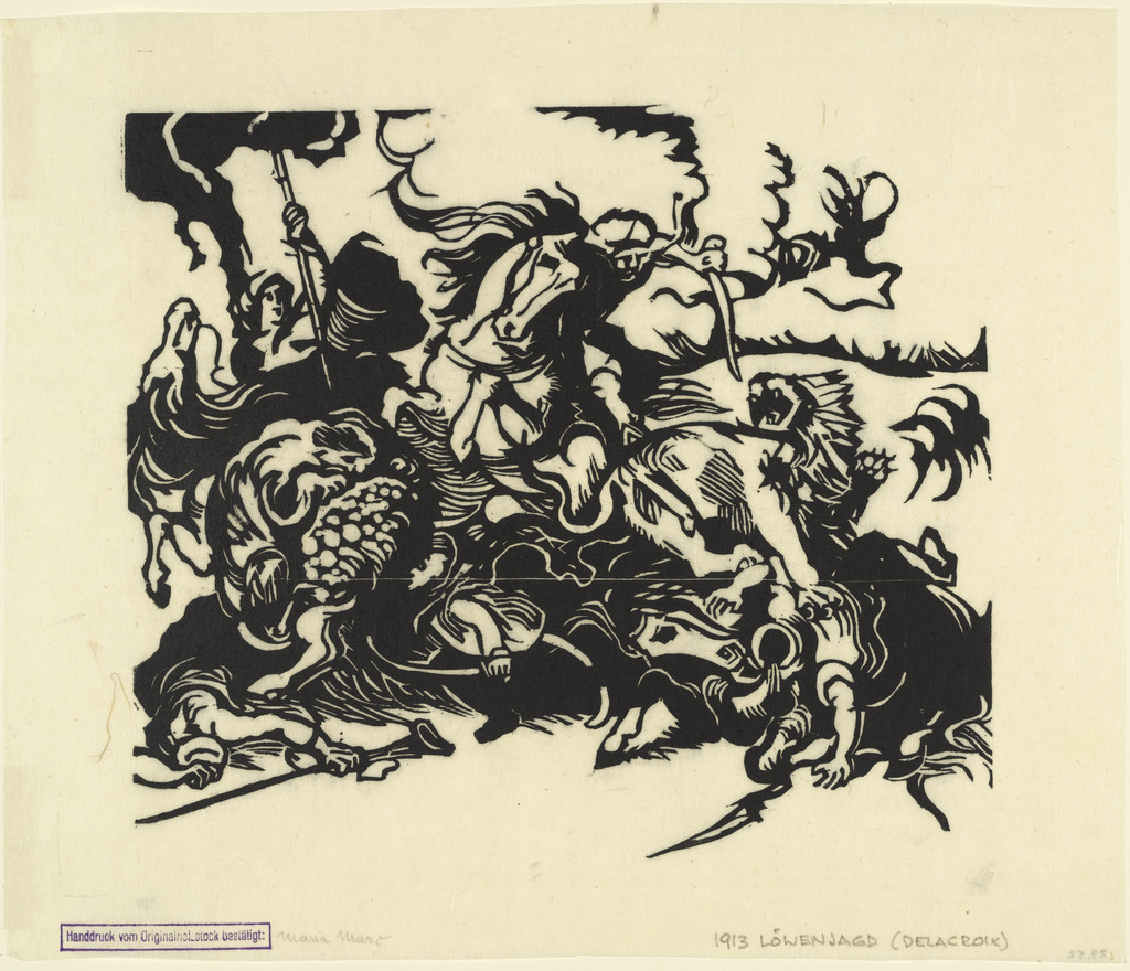 Lion Hunt After Delacroix (Löwenjagd nach Delacroix)