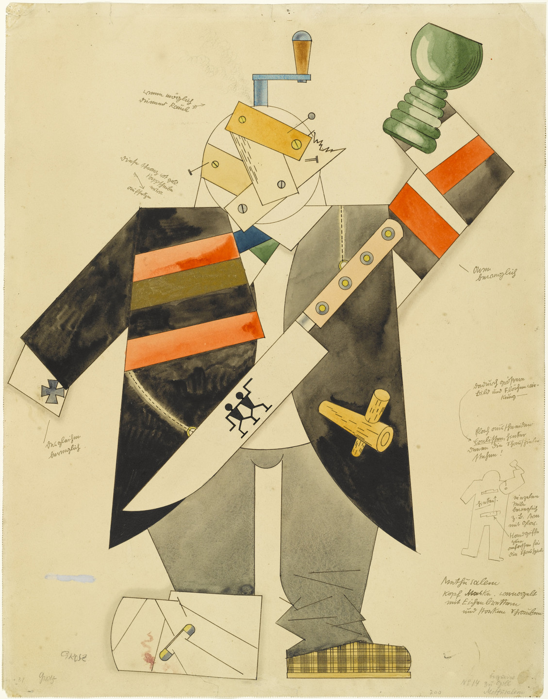 George Grosz. Methusalem. Costume design for the play Methusalem. 1922