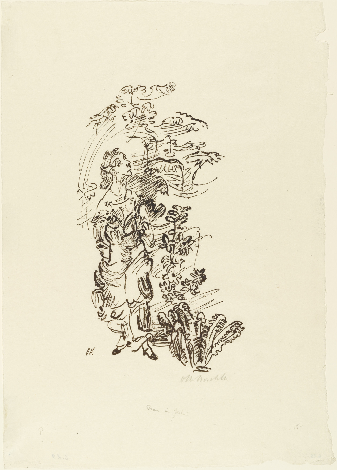 Oskar Kokoschka. Woman, Standing in the Garden ( Frau, im Garten stehend )