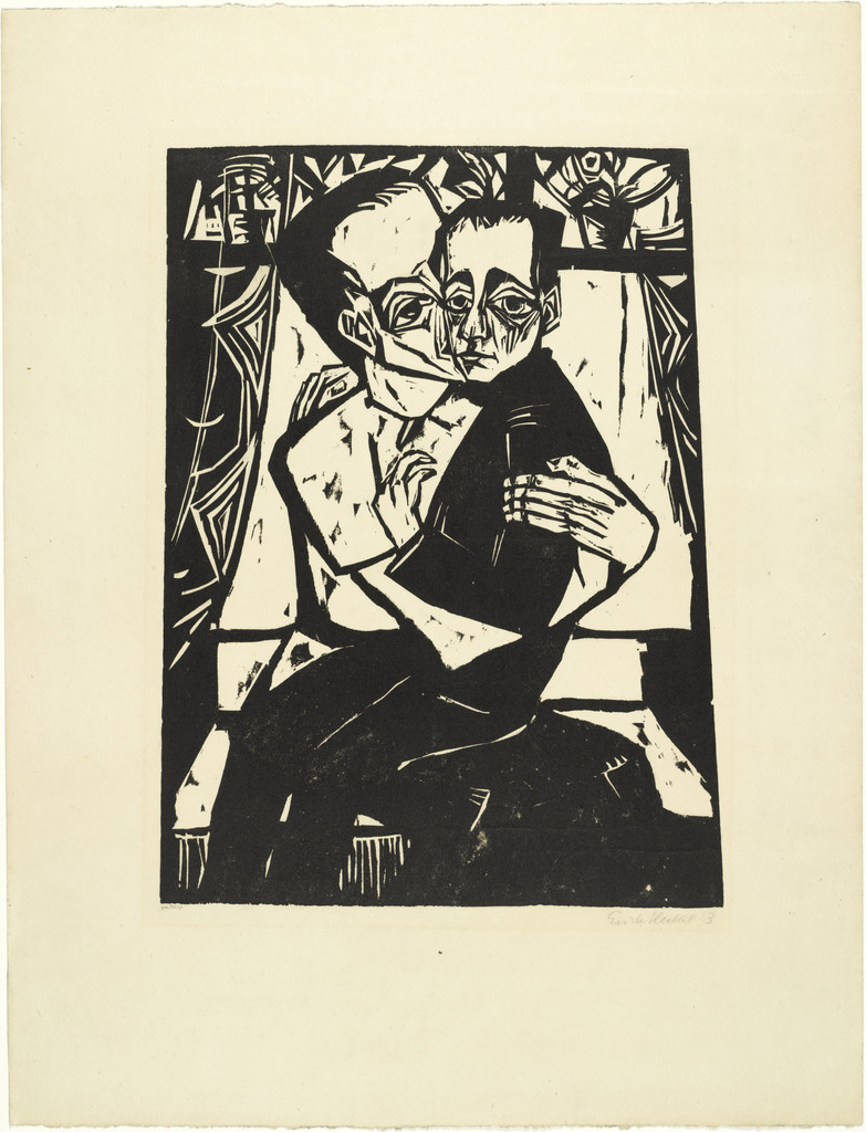 Siblings (Geschwister) from the portfolio Eleven Woodcuts, 1912-1919 (Elf Holzschnitte, 1912-1919)
