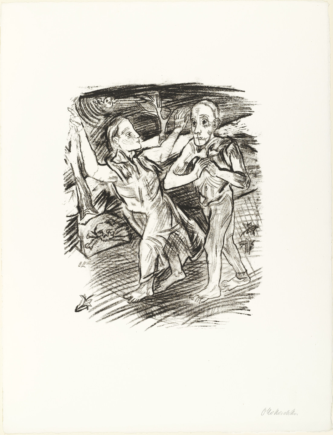 Oskar Kokoschka. The Woman Leads the Man (Das Weib führt den Mann) (plate 4) from O Eternity - Thou Word of Thunder (Bach Cantata) [O Ewigkeit - Du Donnerwort (Bachkantate)]. (1914, published 1916)