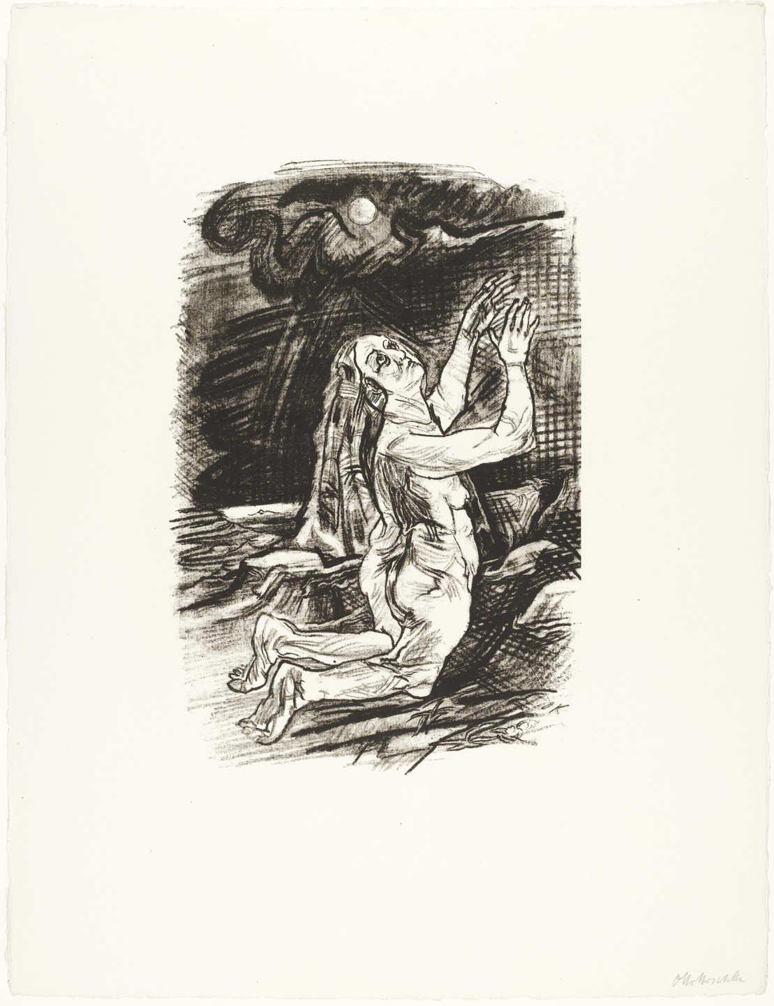 Oskar Kokoschka. The Supplicant (Die Flehende) (plate 5) from O Eternity - Thou Word of Thunder (Bach Cantata) [O Ewigkeit - Du Donnerwort (Bachkantate)]. (1914, published 1916)