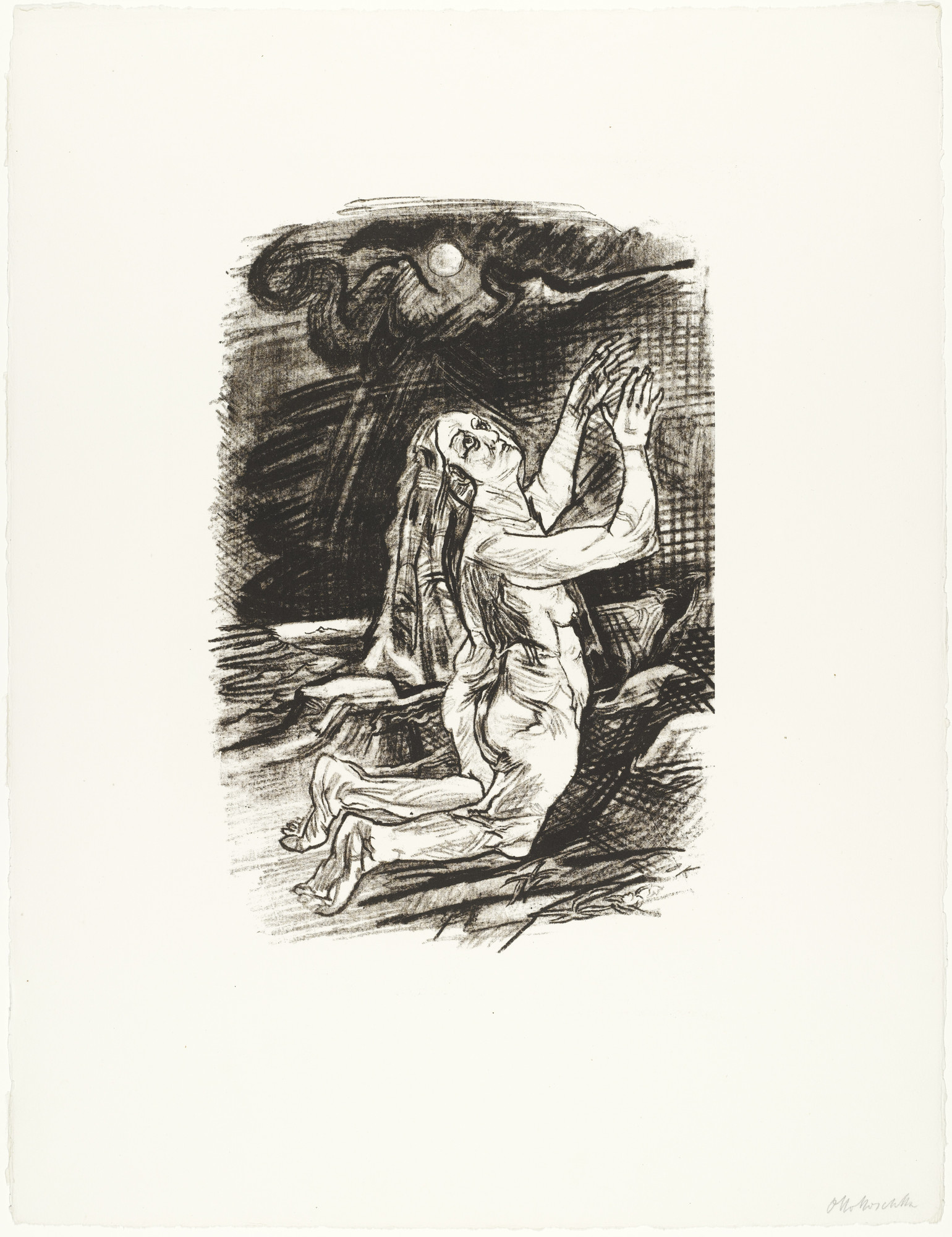 Oskar Kokoschka. The Supplicant (plate 5) from O Eternity - Thou Word of Thunder (Bach Cantata)