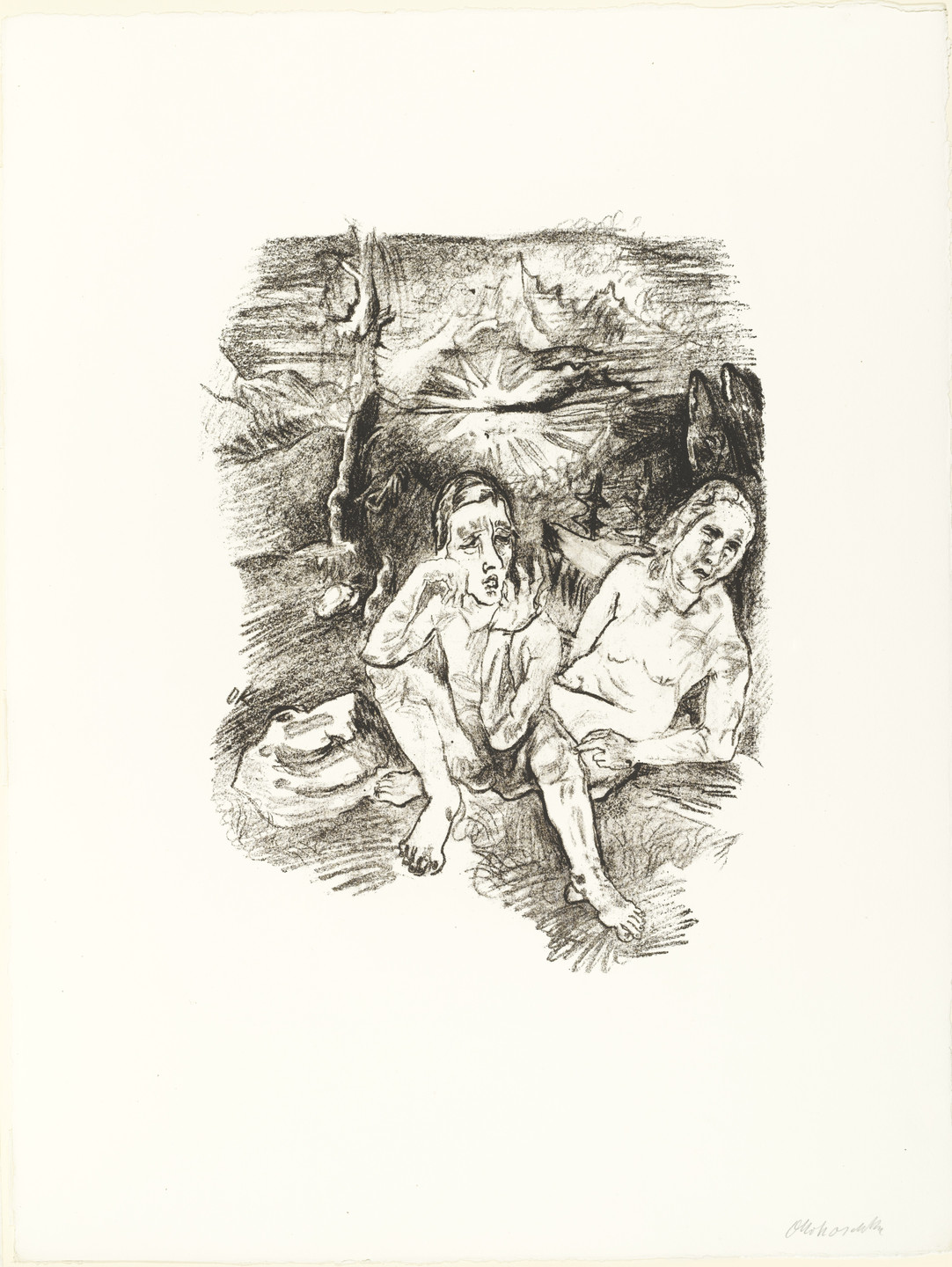 Oskar Kokoschka. The Last Night (Das letzte Lager) (plate 6) from O Eternity - Thou Word of Thunder (Bach Cantata) [O Ewigkeit - Du Donnerwort (Bachkantate)]. (1914, published 1916)